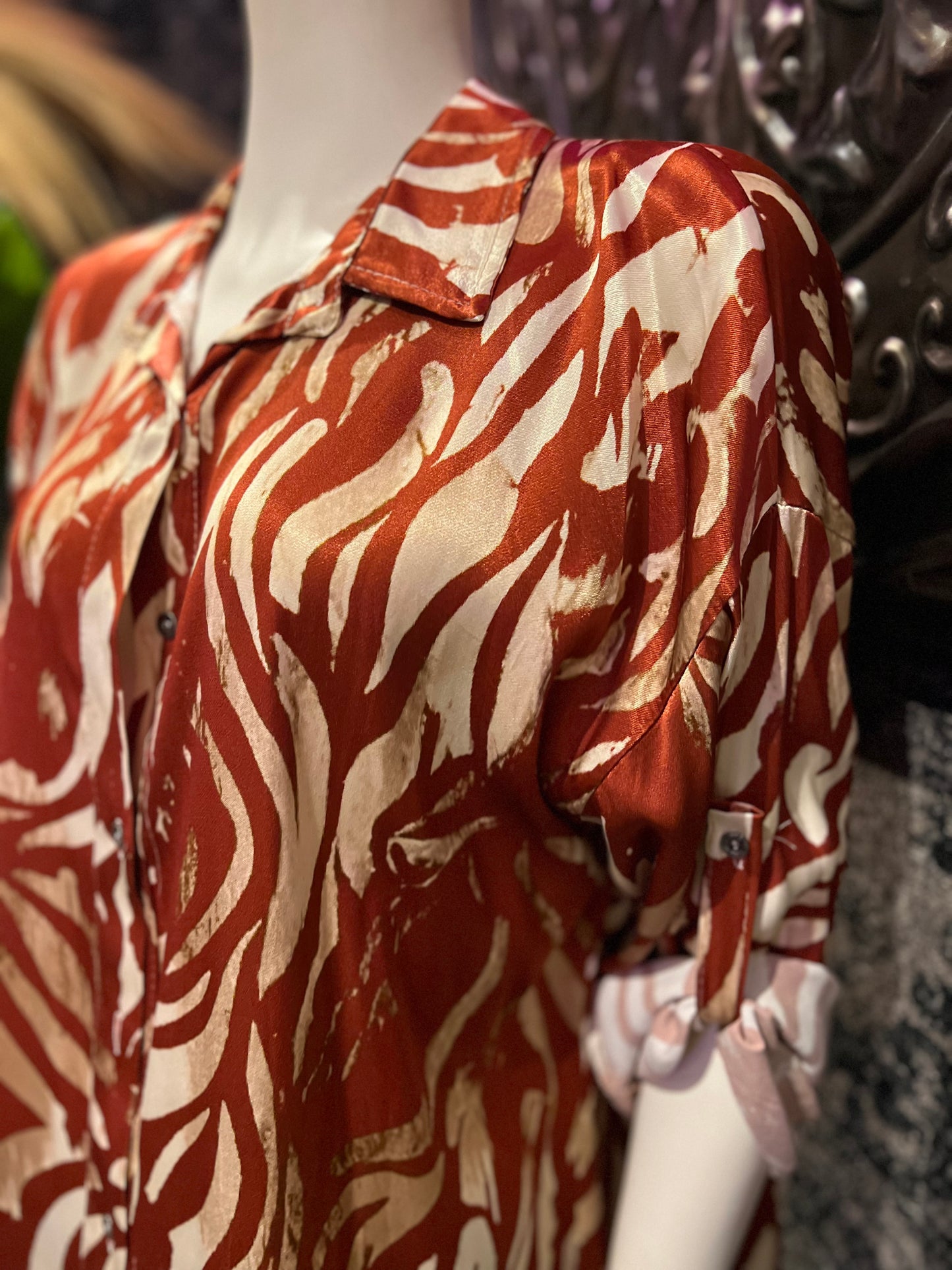 Blouse Red / print