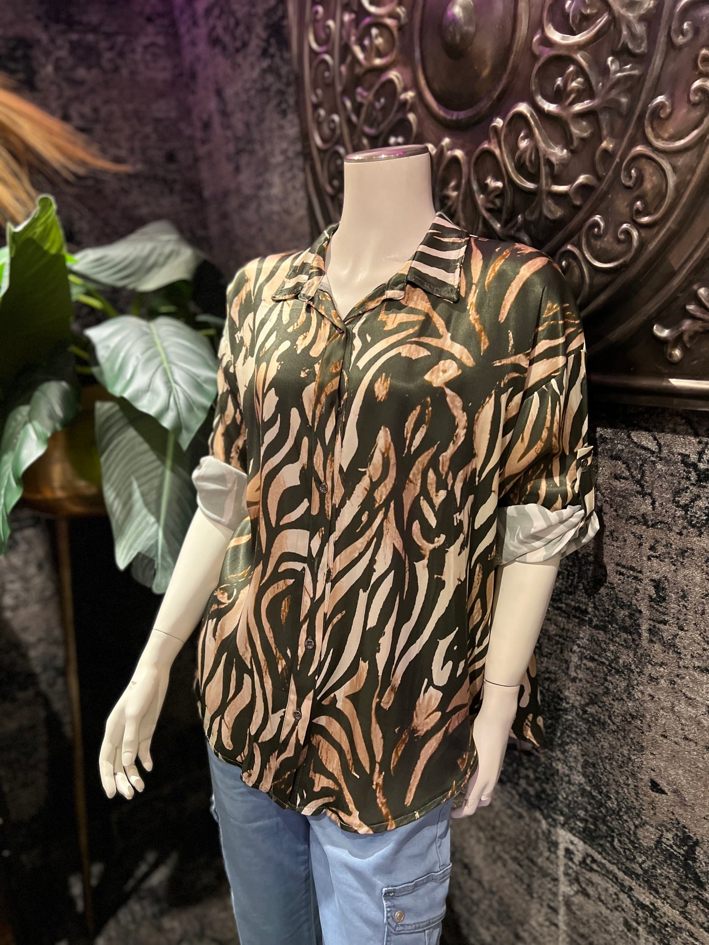 Blouse print / Green
