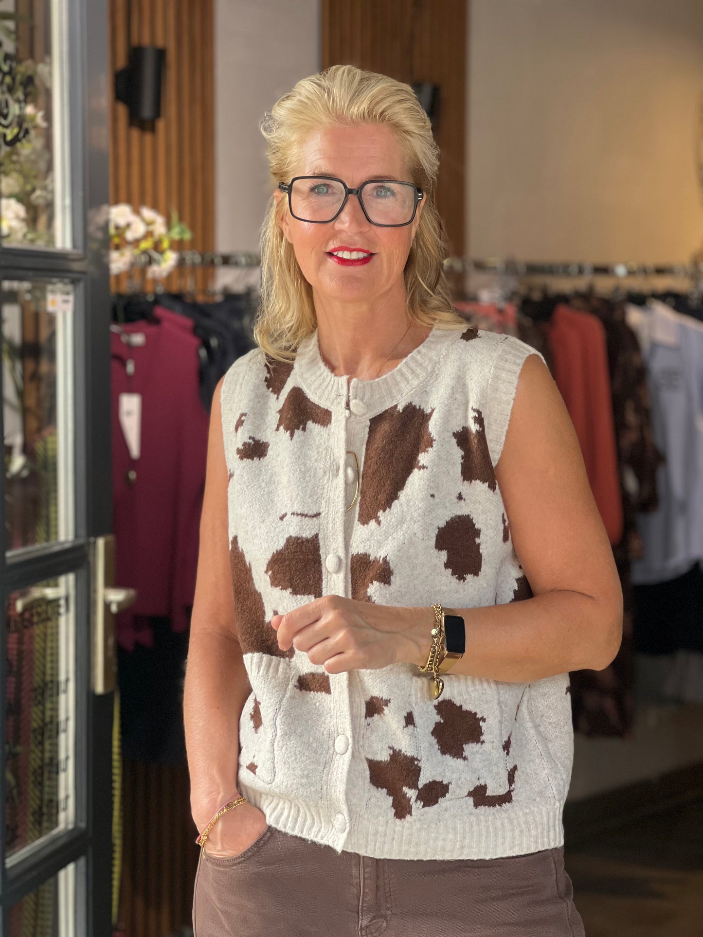 Gilet Cow /mocca