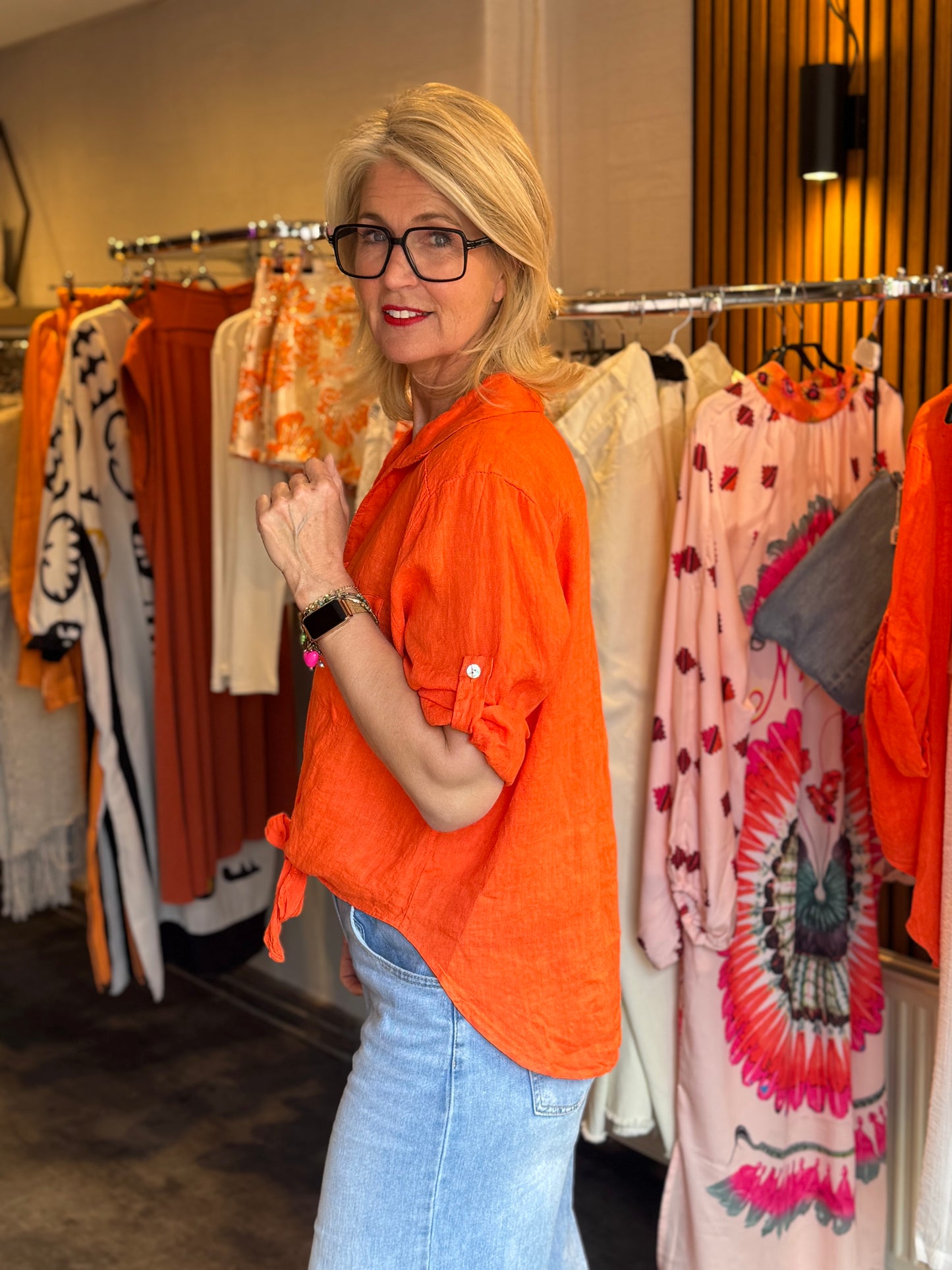 Blouse Linnen / Orange