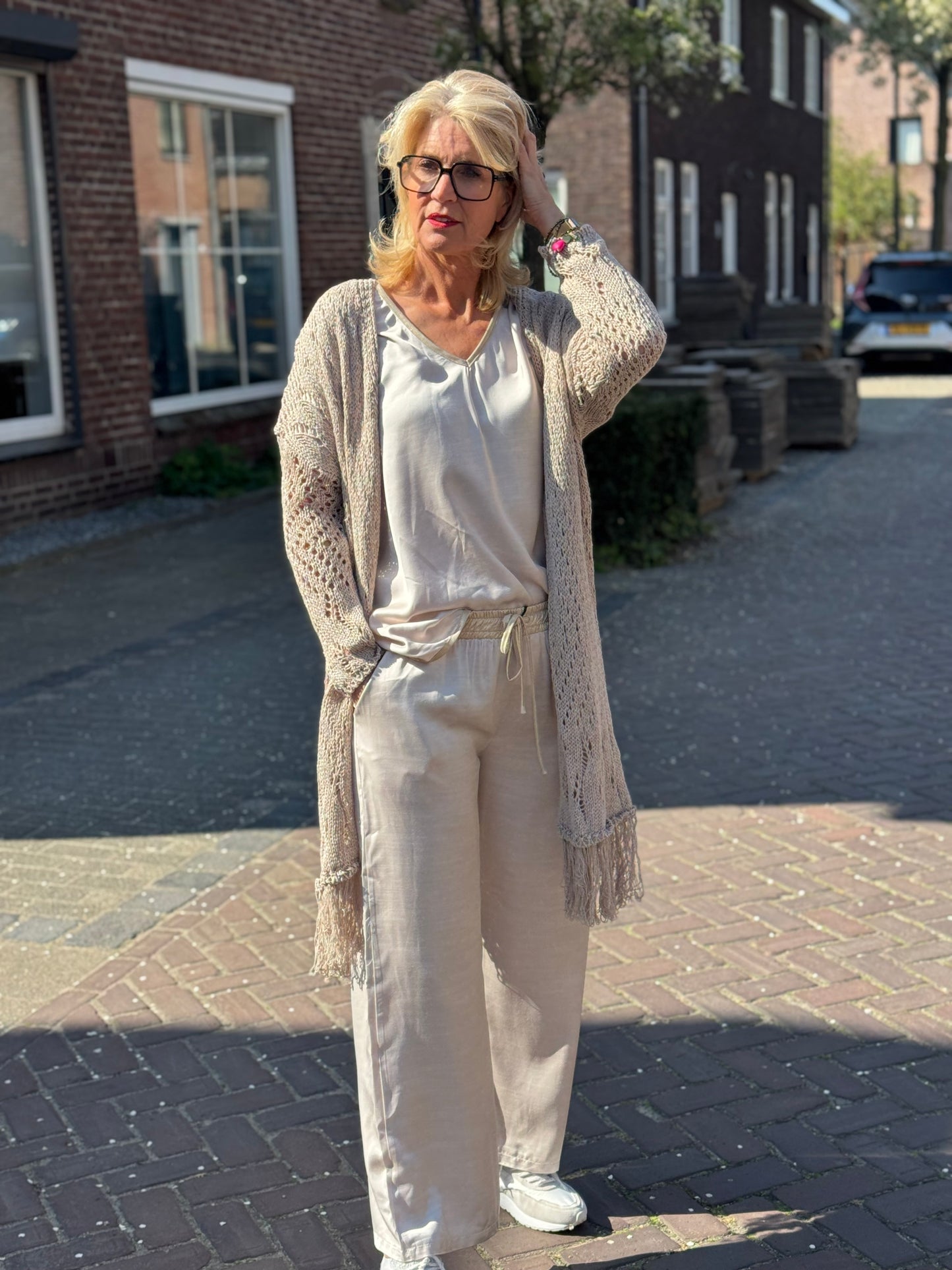 Broek Dyvie Gold/ champagne