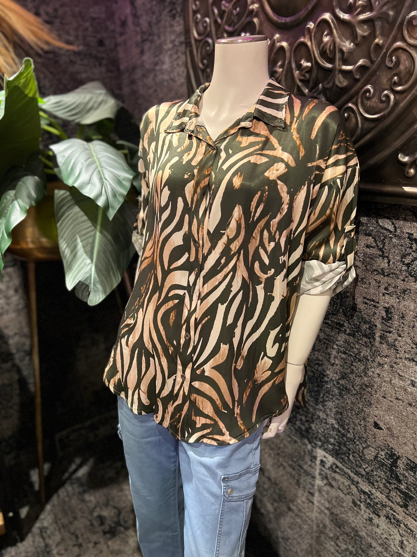 Blouse print / Green
