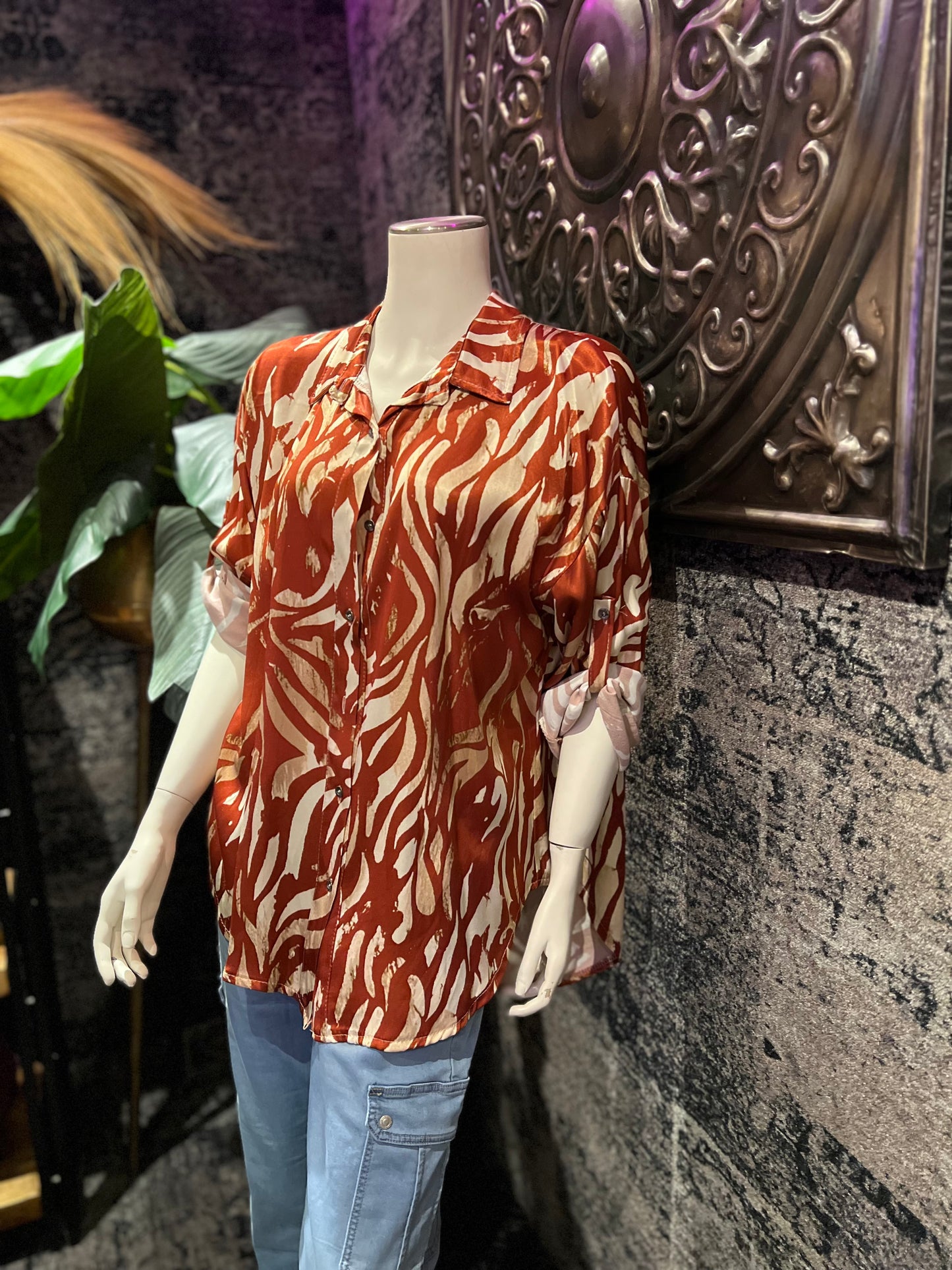 Blouse Red / print