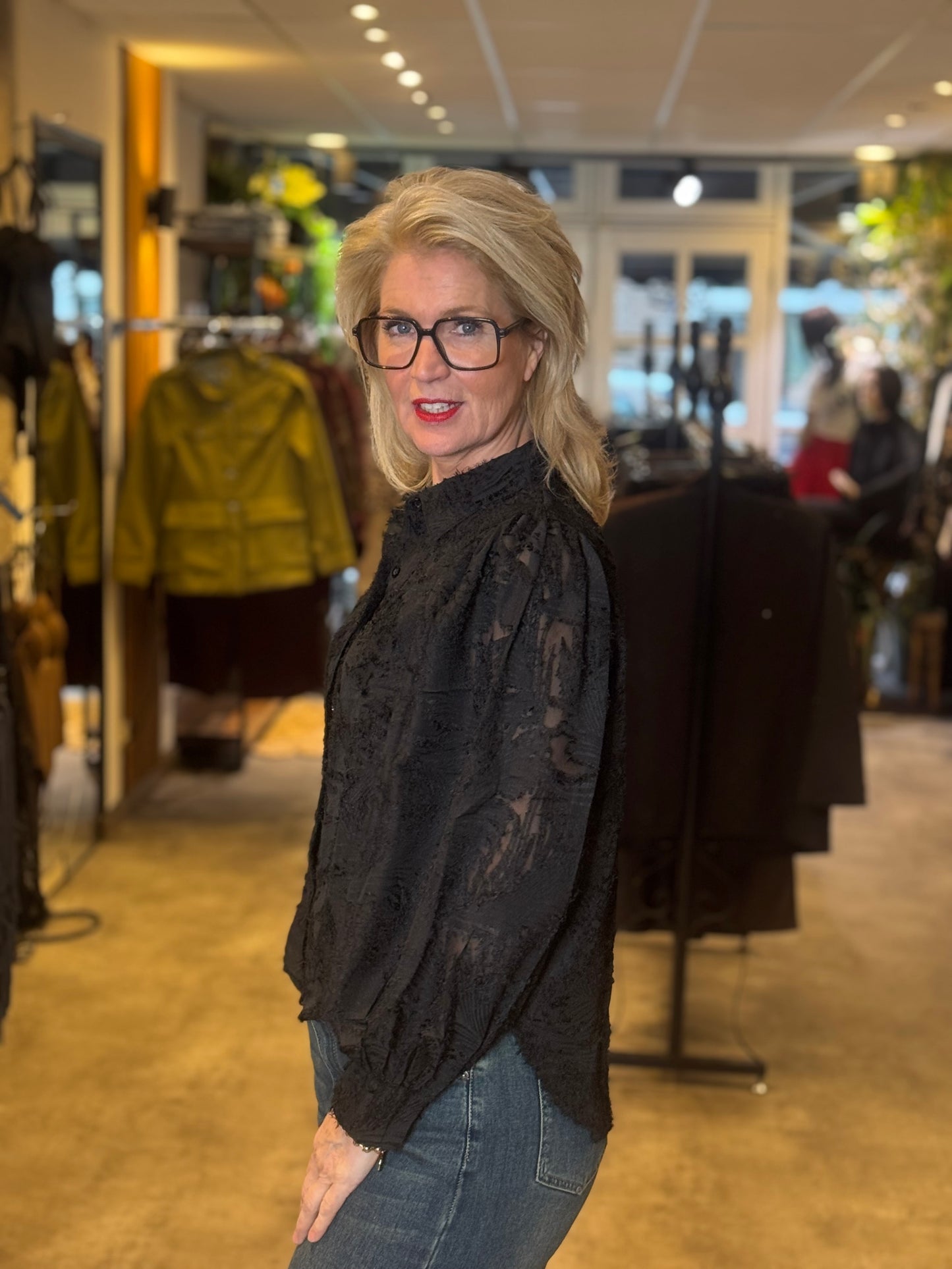 Blouse Azzurro/ Zwart