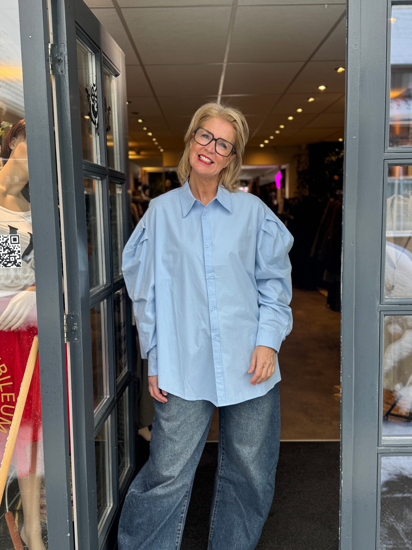 Blouse Puff / L Blauw