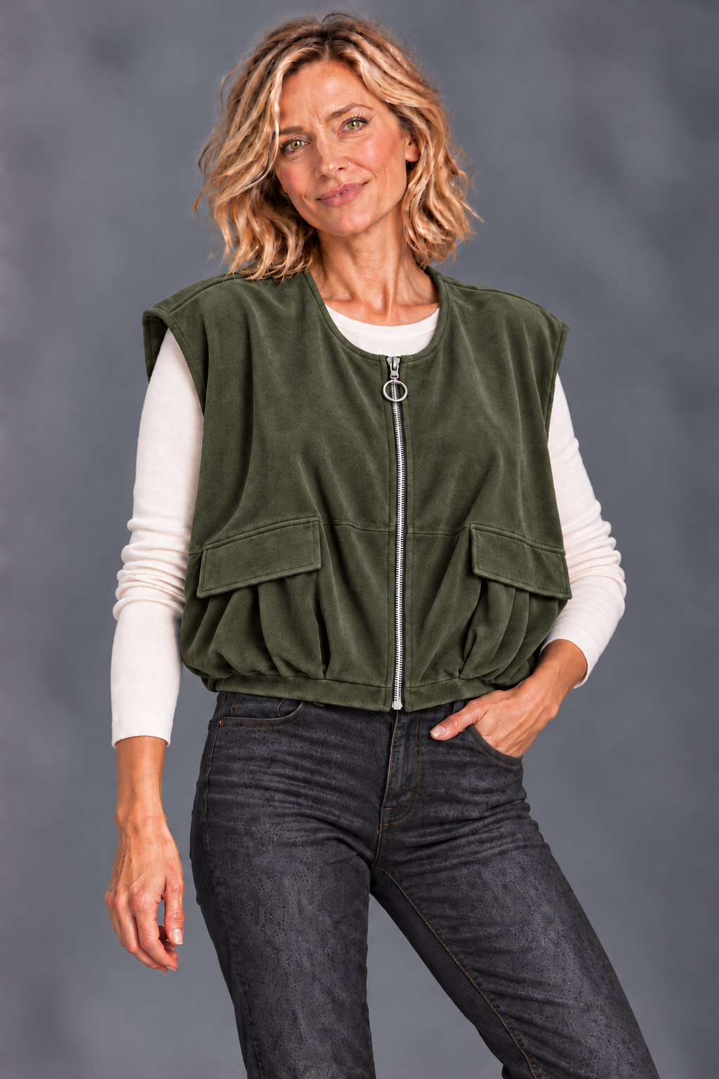 Gilet Suedine/ groen