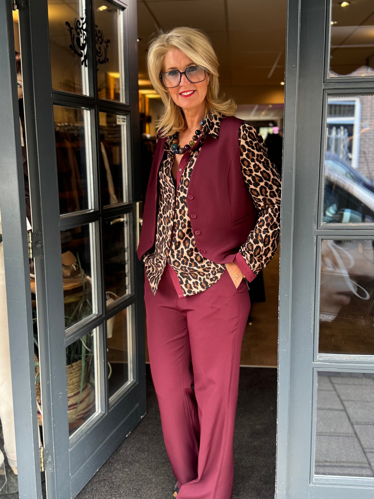 Gilet Chic Collectie/ bordeaux