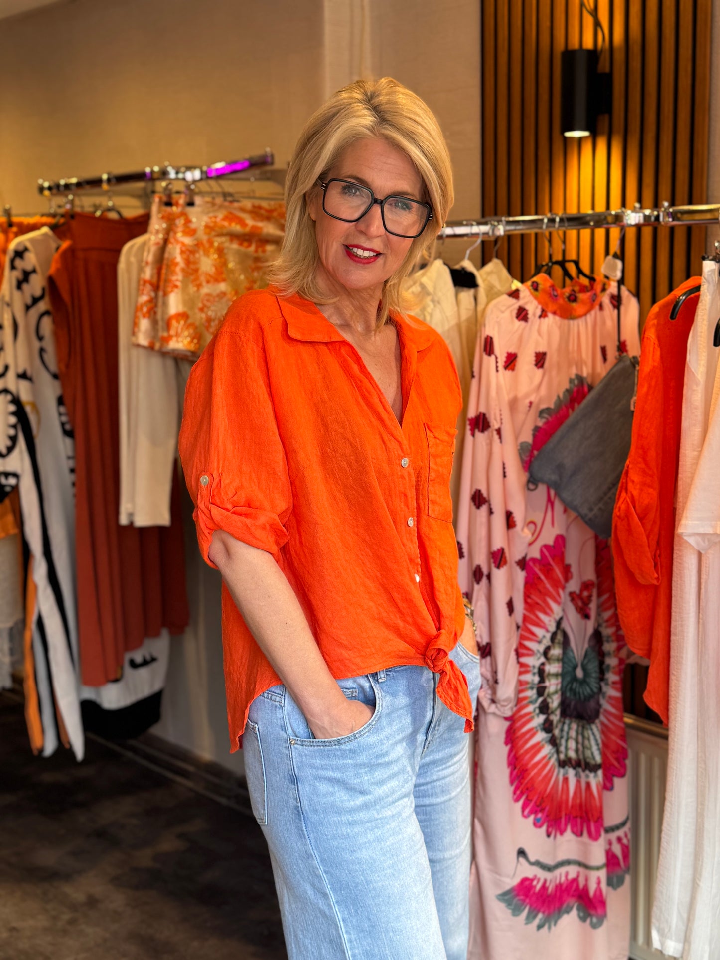 Blouse Linnen / Orange