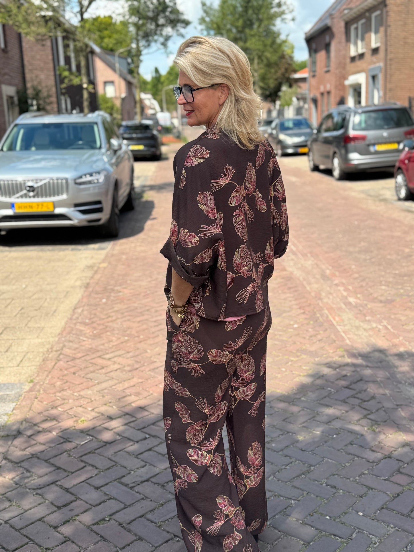 2-Delig set Tropen-Chic / Bruin