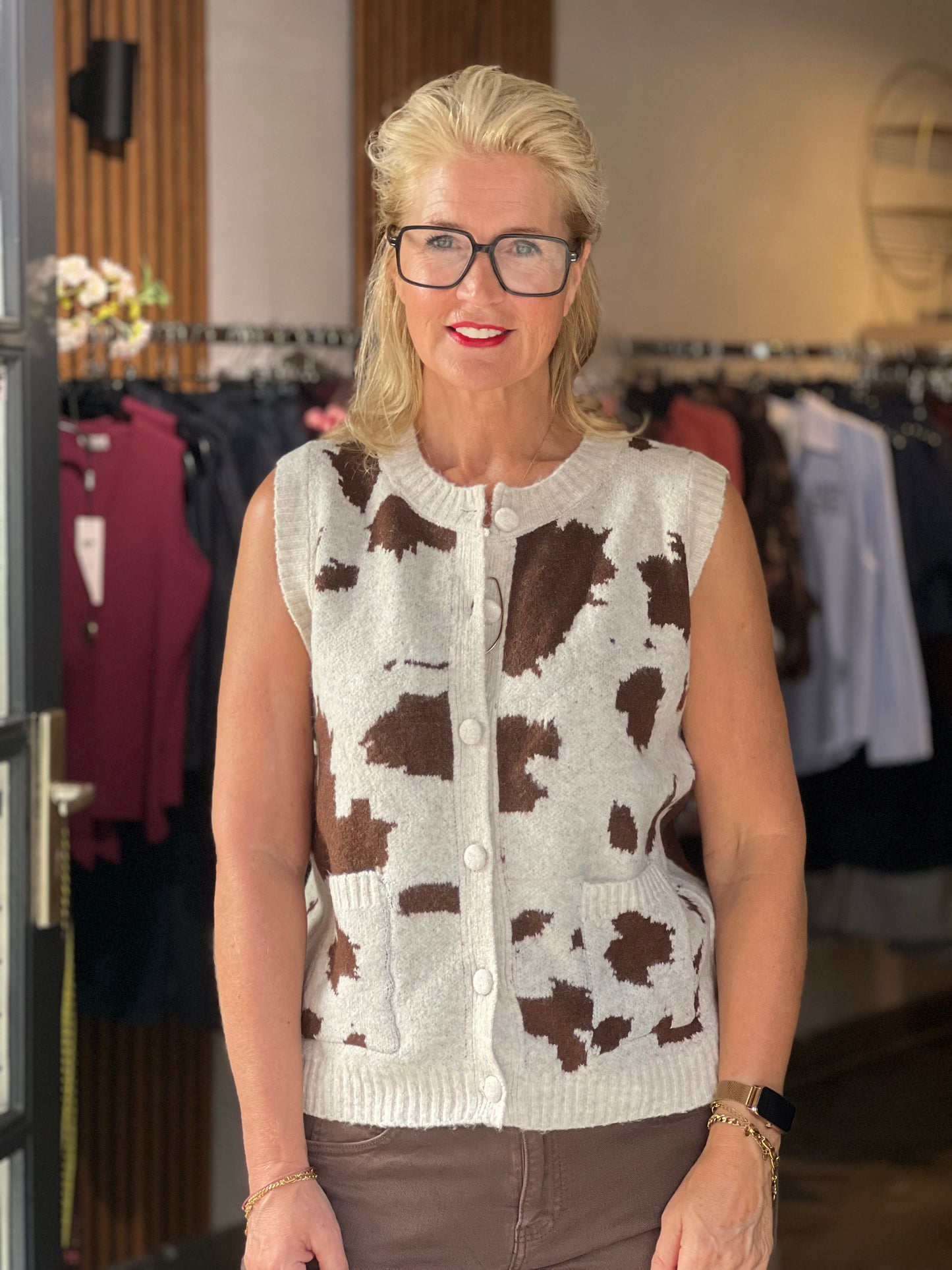 Gilet Cow /mocca