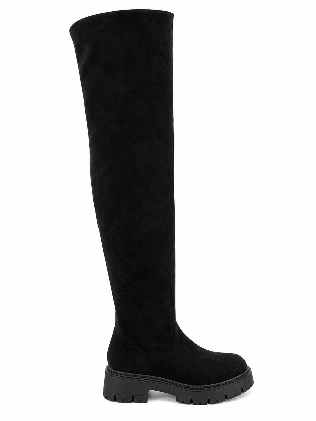 Overknee suedine/ zwart