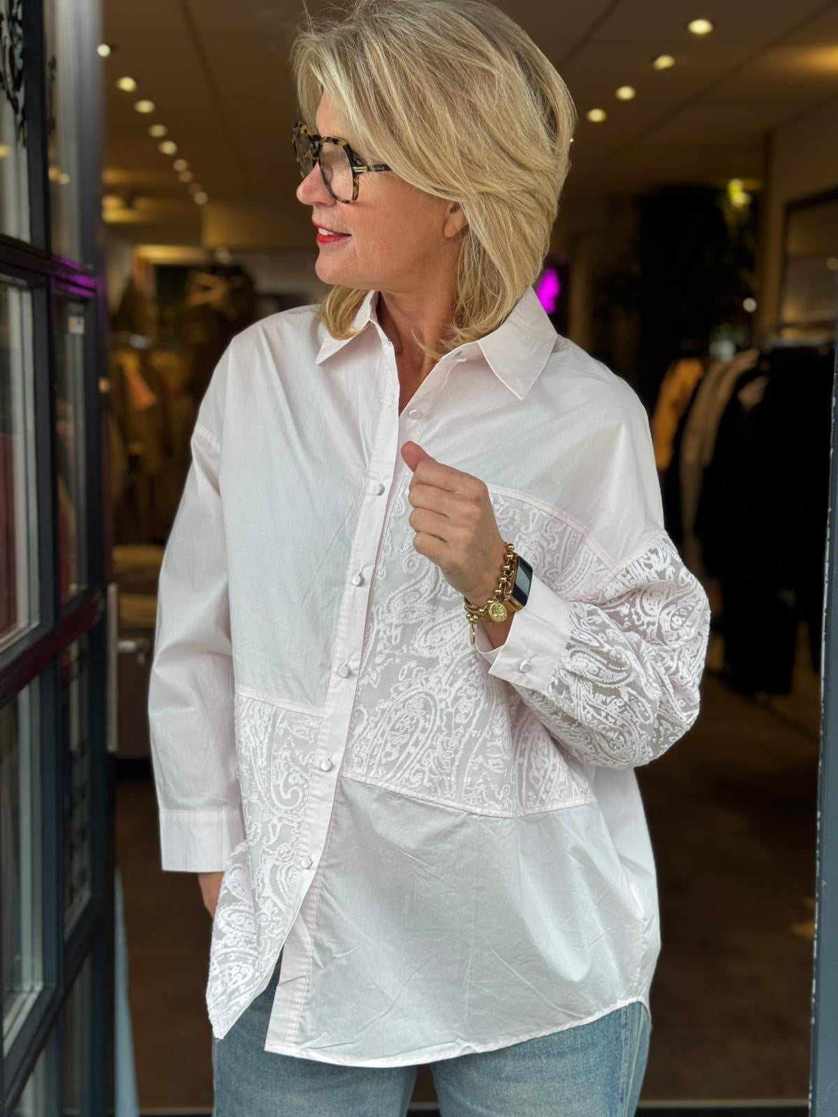 Blouse Libre Lace/ baby roze