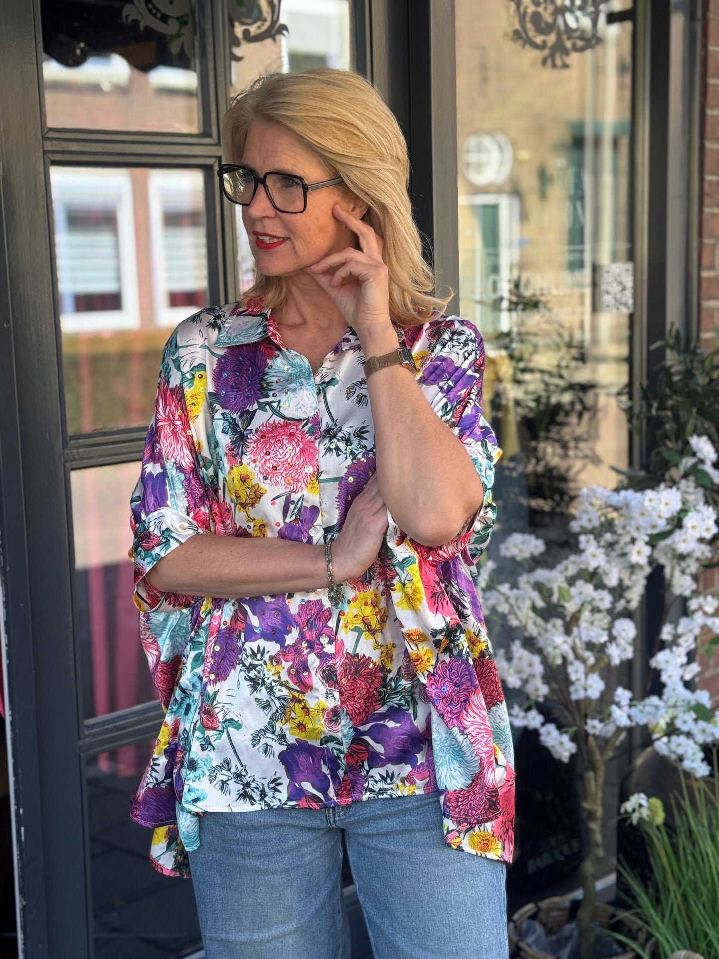 💥DEAL Blouse Gold & Silver/ Glans Print