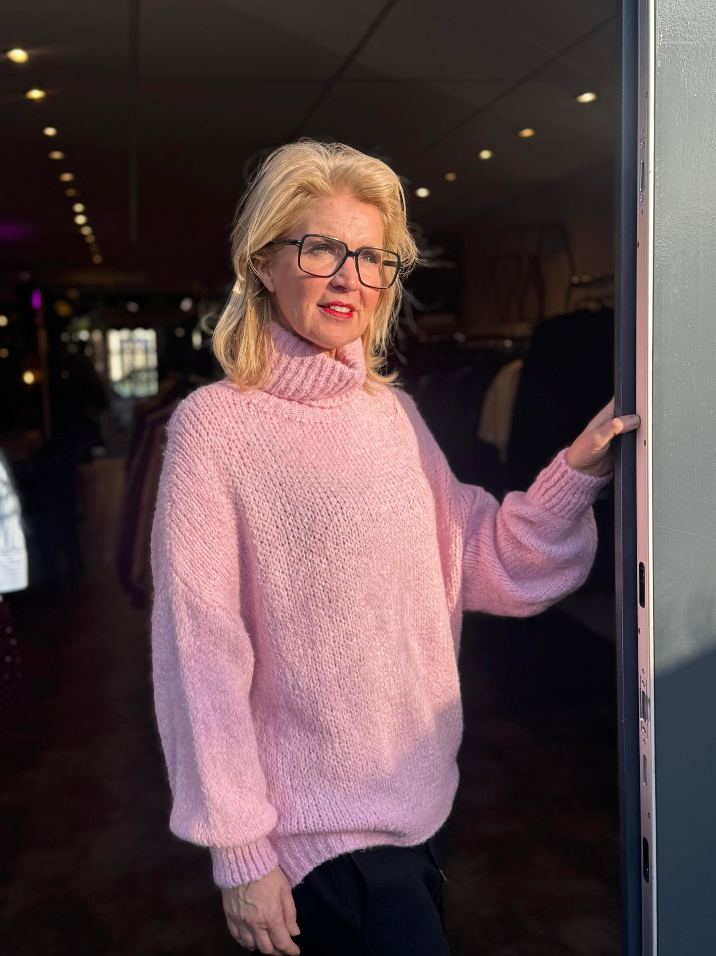 Trui Soft Col/ zacht Roze