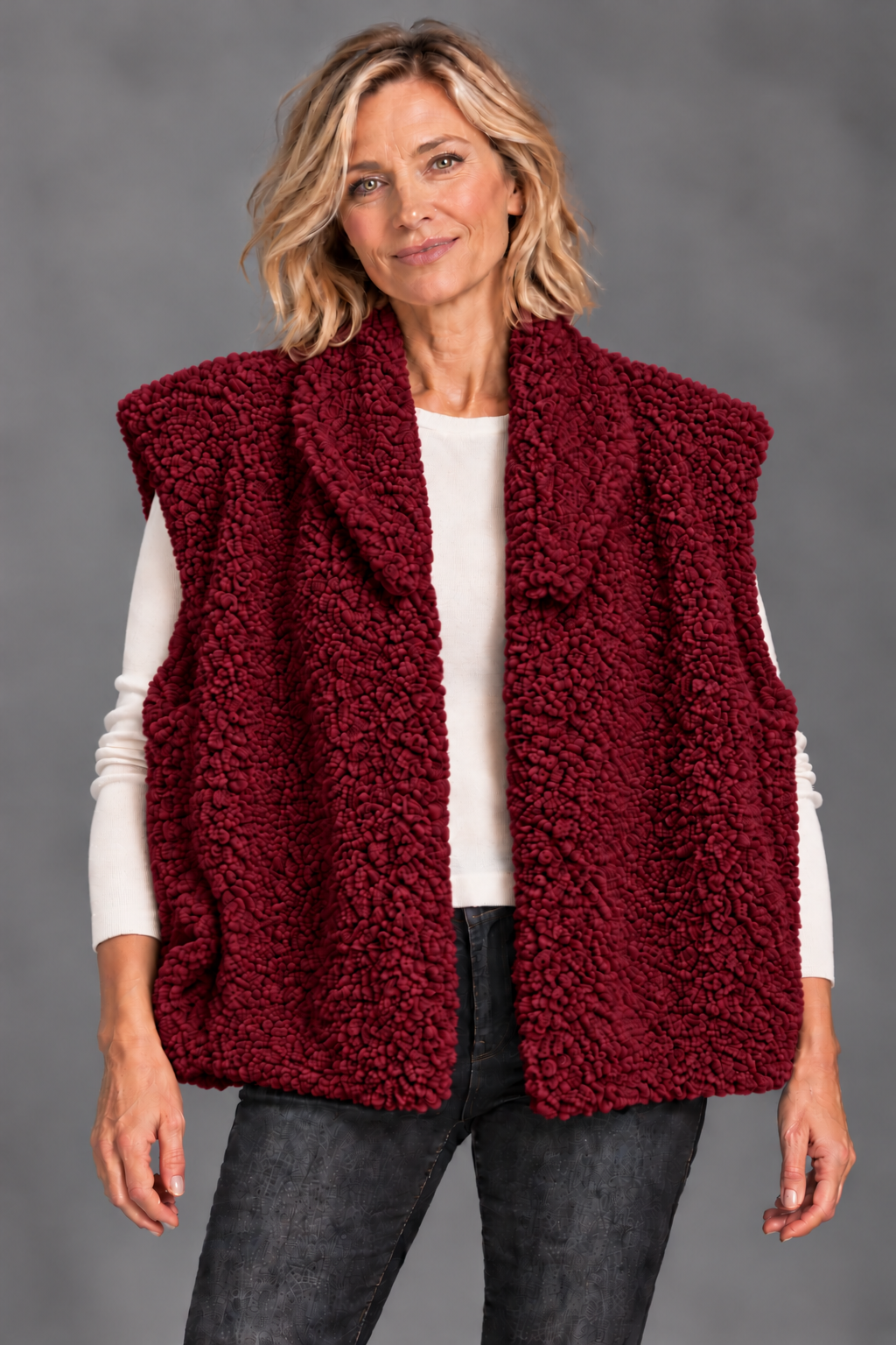 Gilet Teddy/ Bordeaux