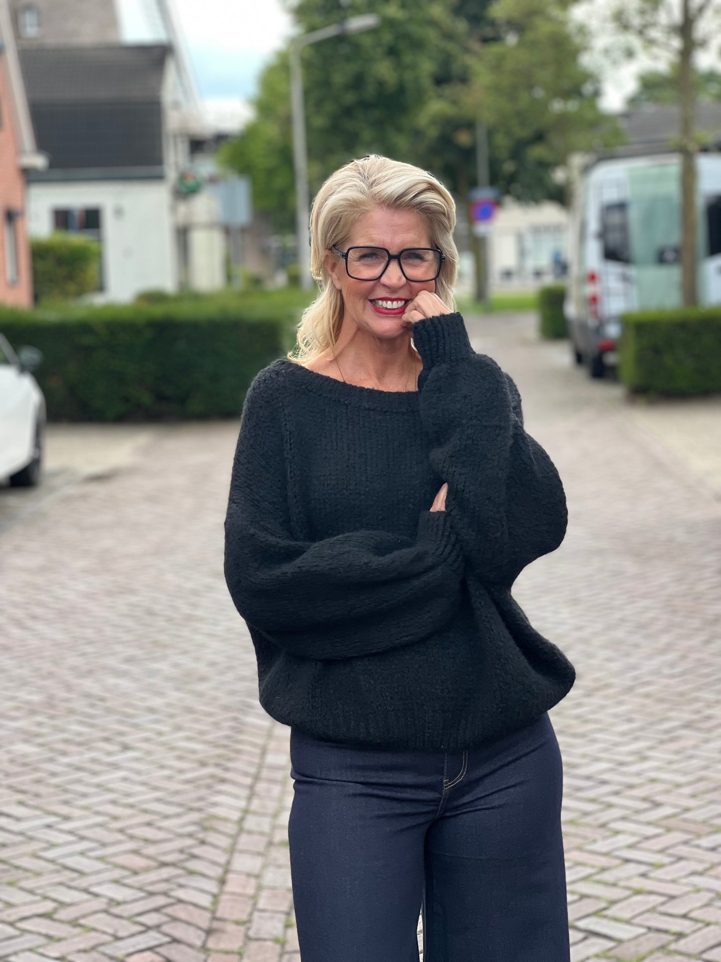 Soft Knitt Trui / Zwart