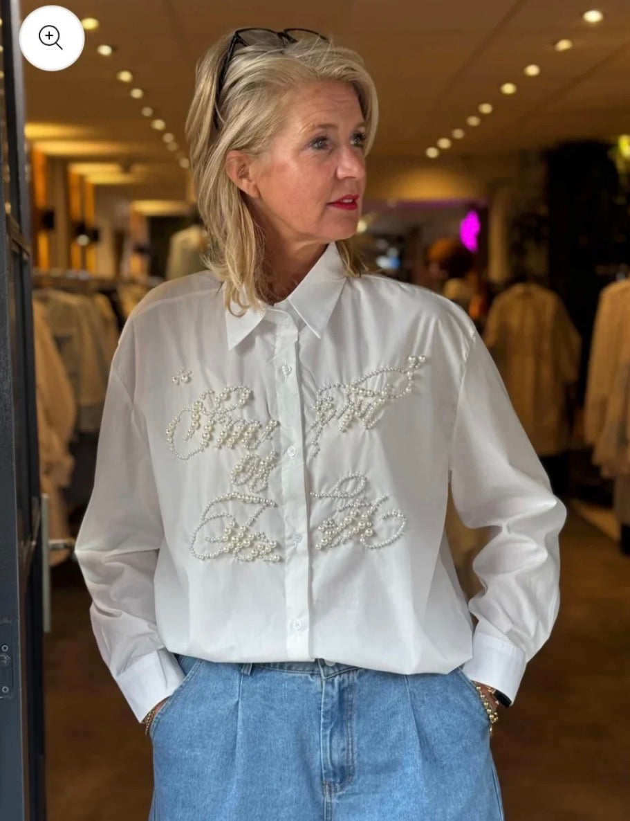 Blouse Pearl/ wit