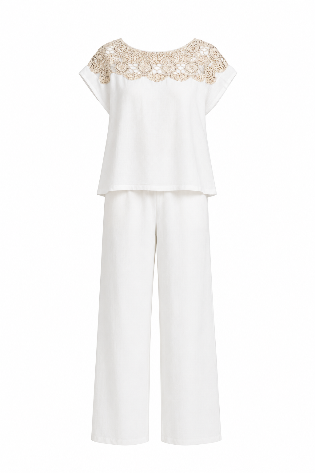 2-delig set Santorini/ Off white