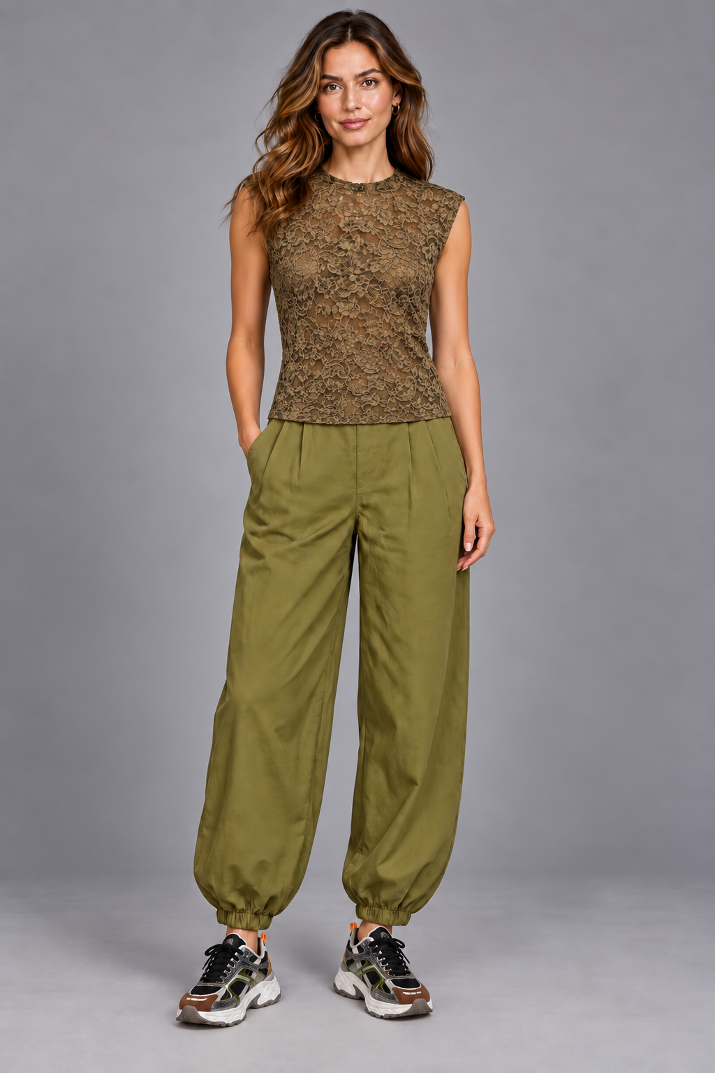 Top Lace scholderpads/ Olive