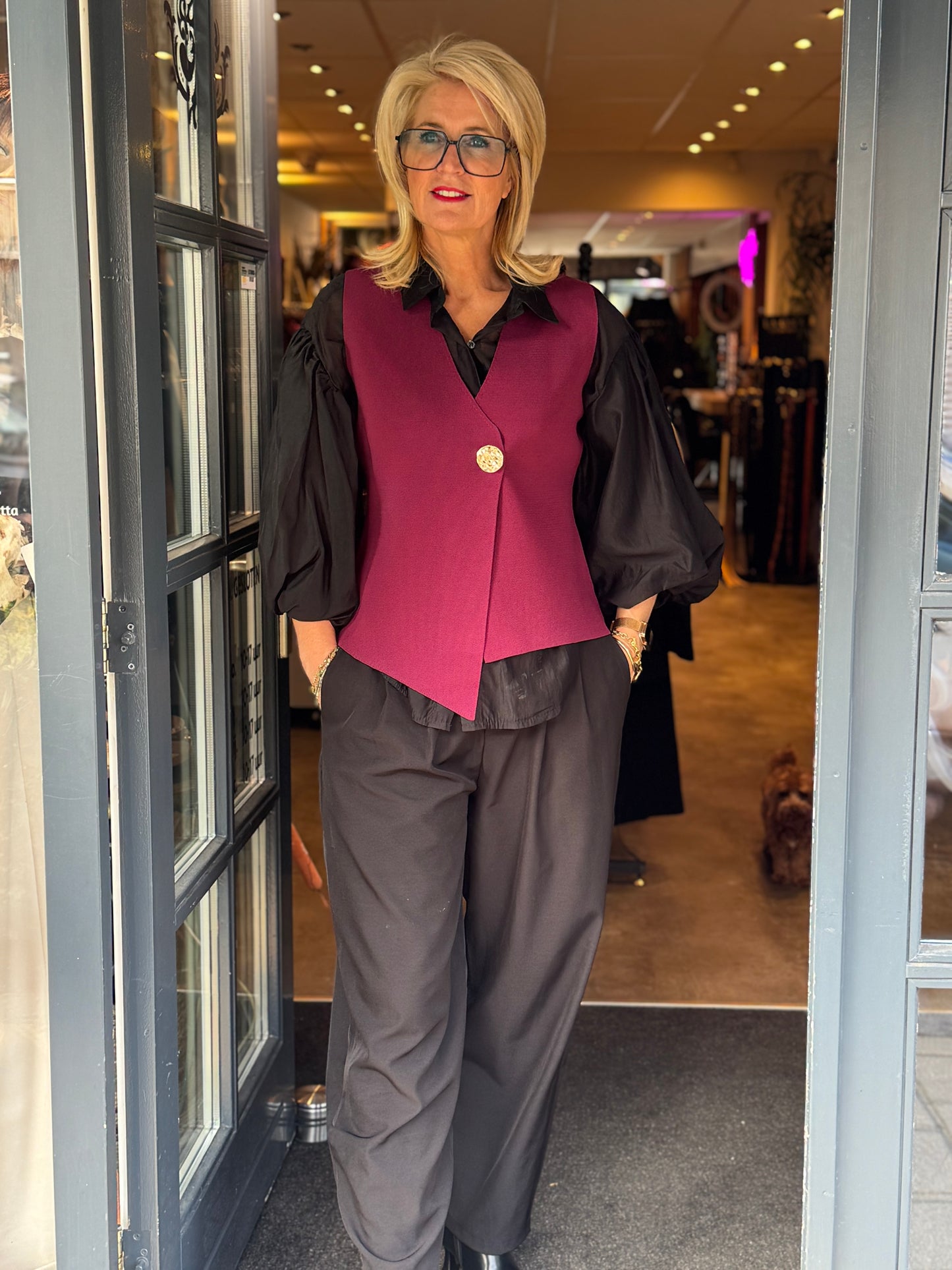 Gillet Button/ Bordeaux