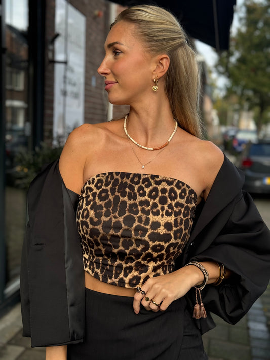 Strapless Top | Leopard