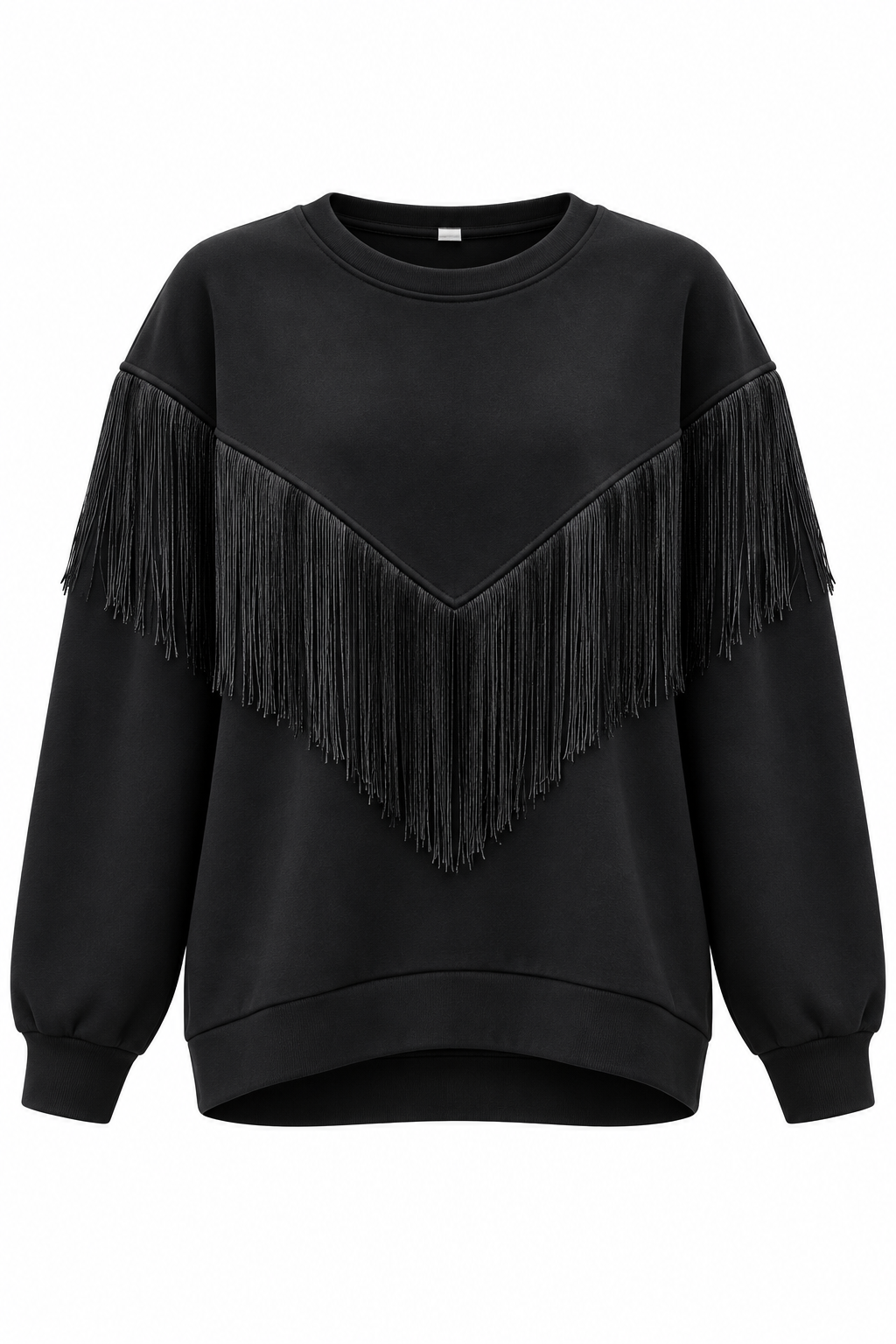 Sweater Fringle/ zwart