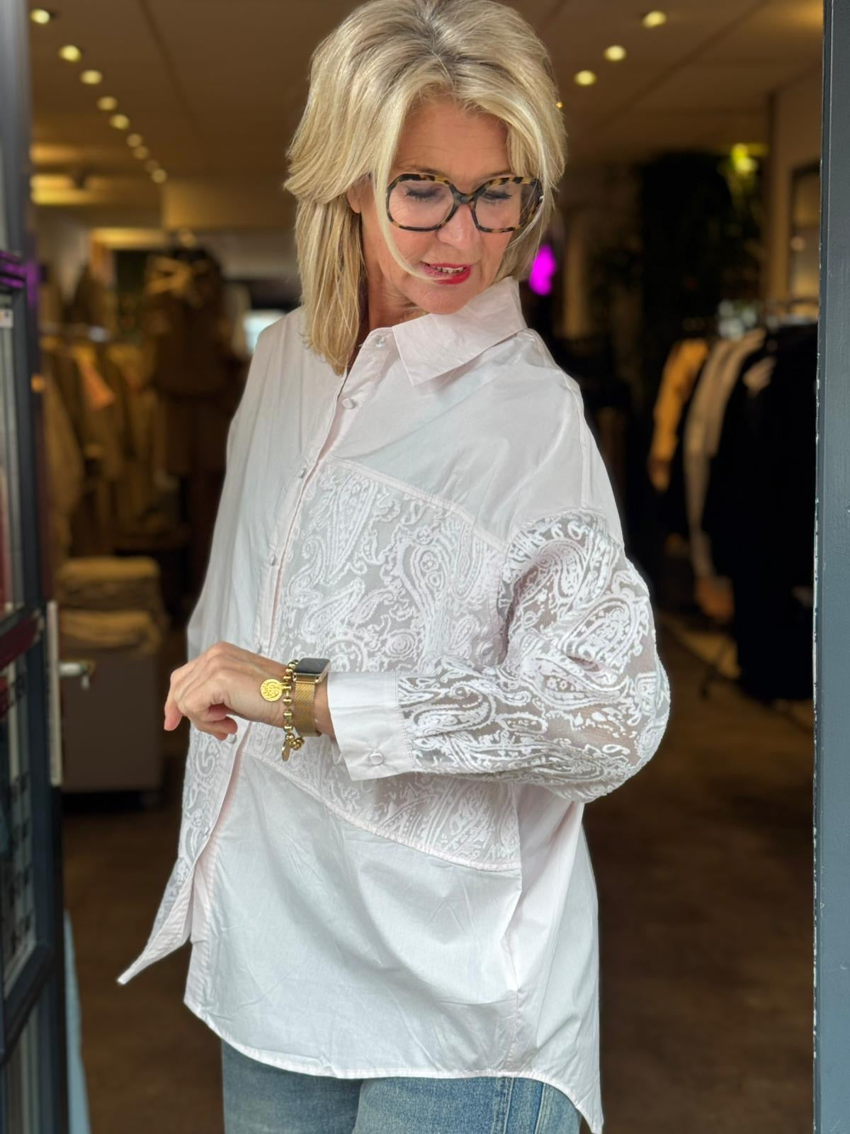 Blouse Libre Lace/ baby roze