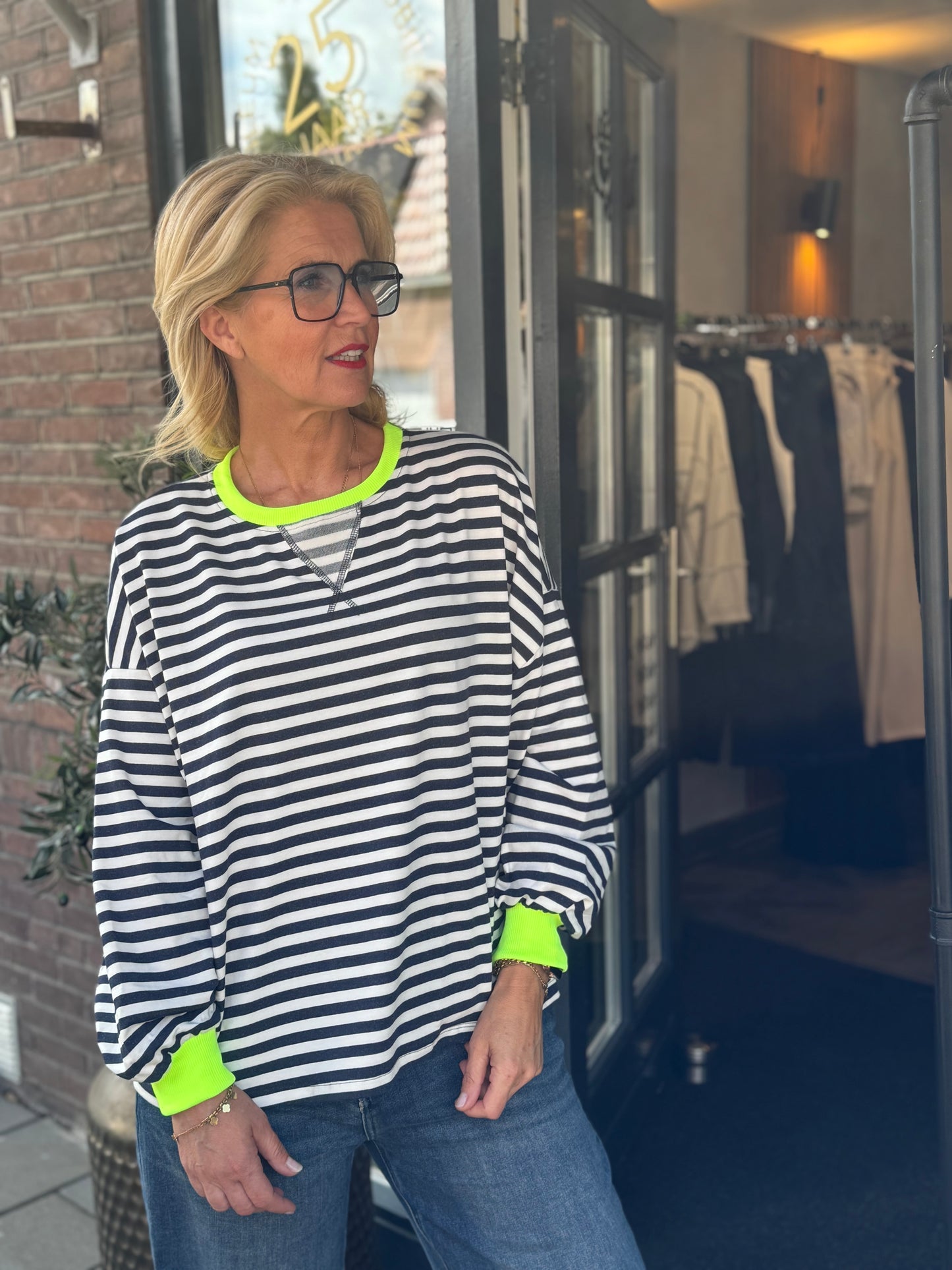 Sweater Stripe/ Blauw