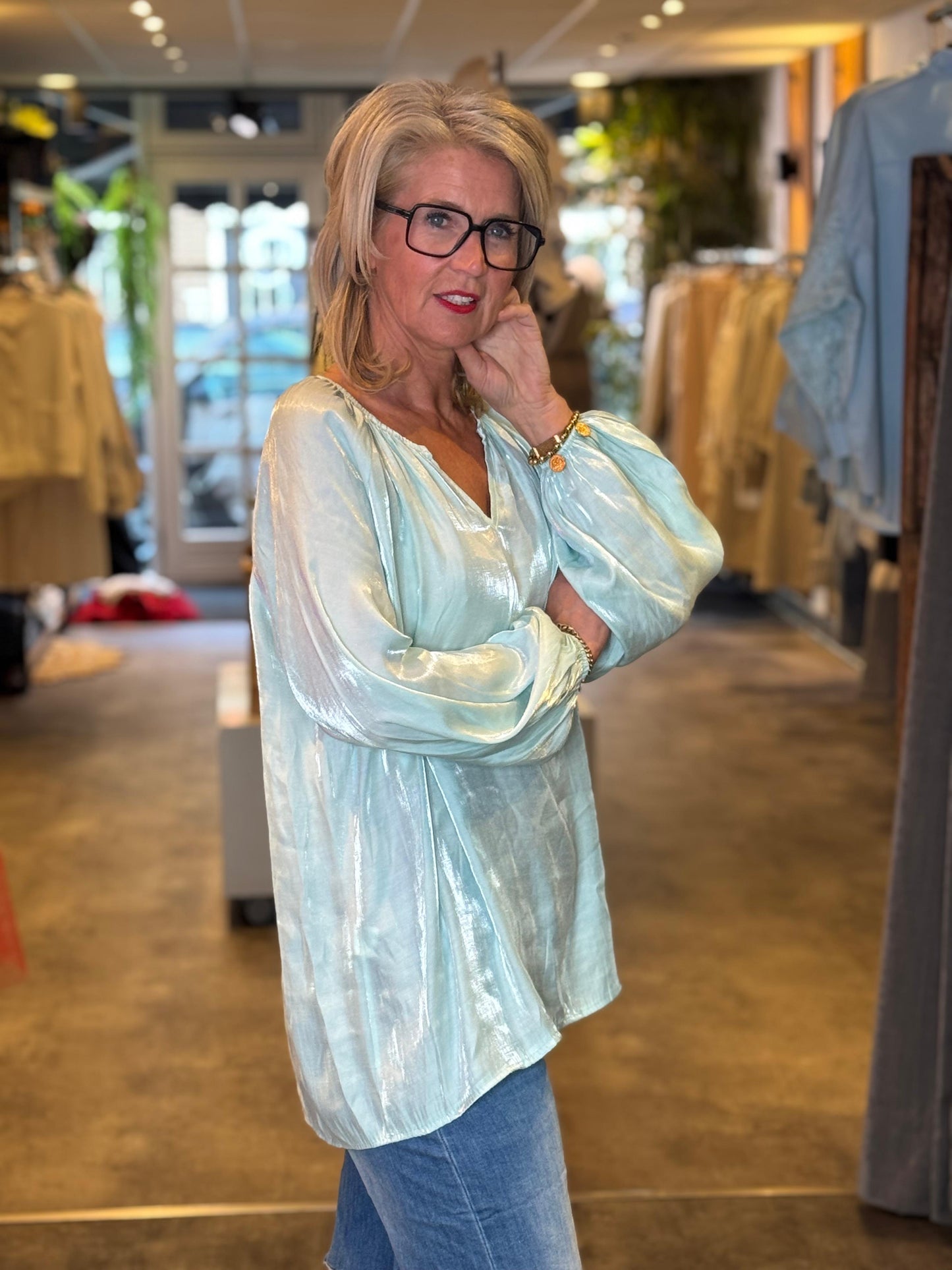 Blouse Shine/ Zee Groen