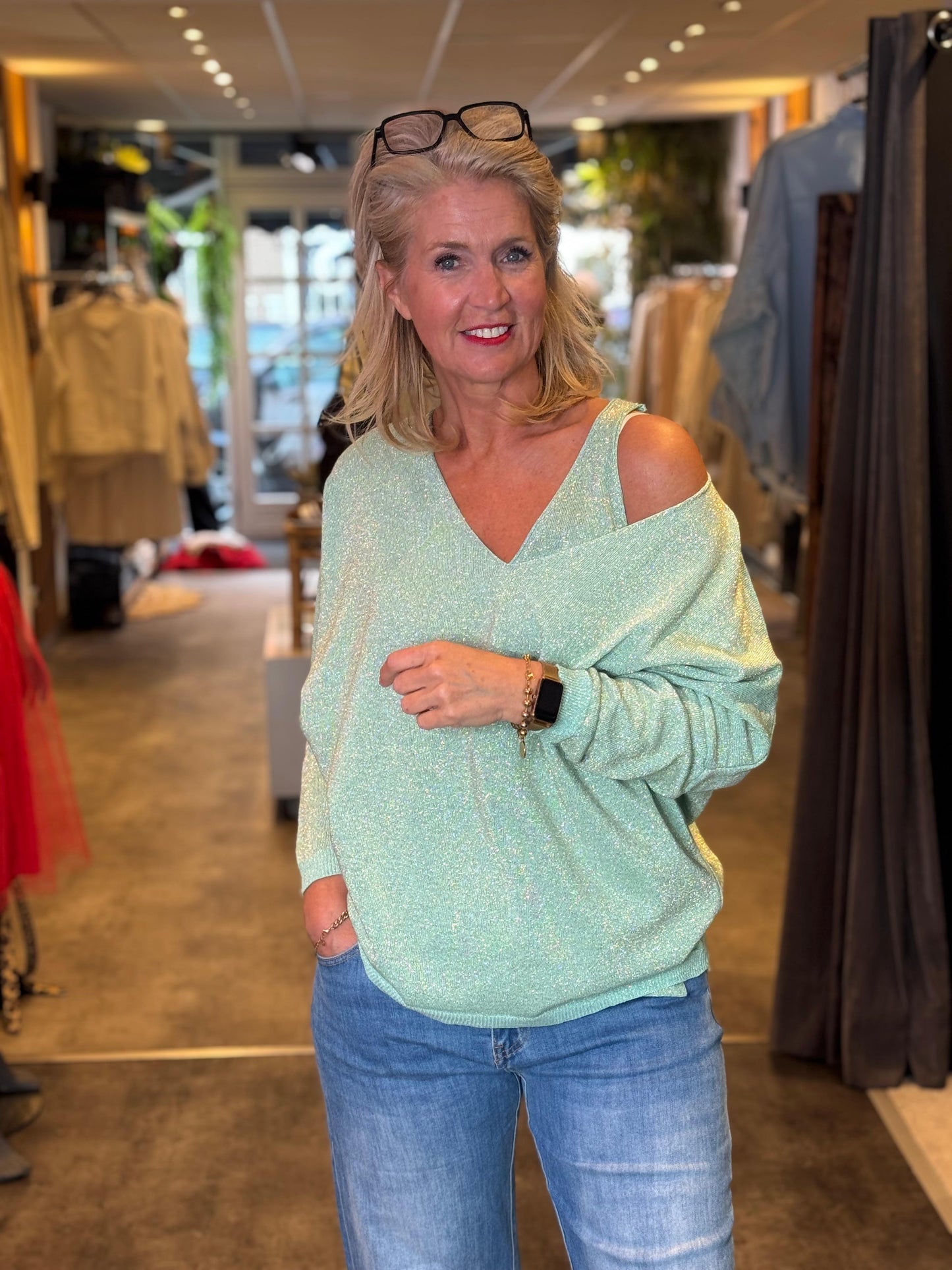 Trui met Top Butterfly/ Zee Groen