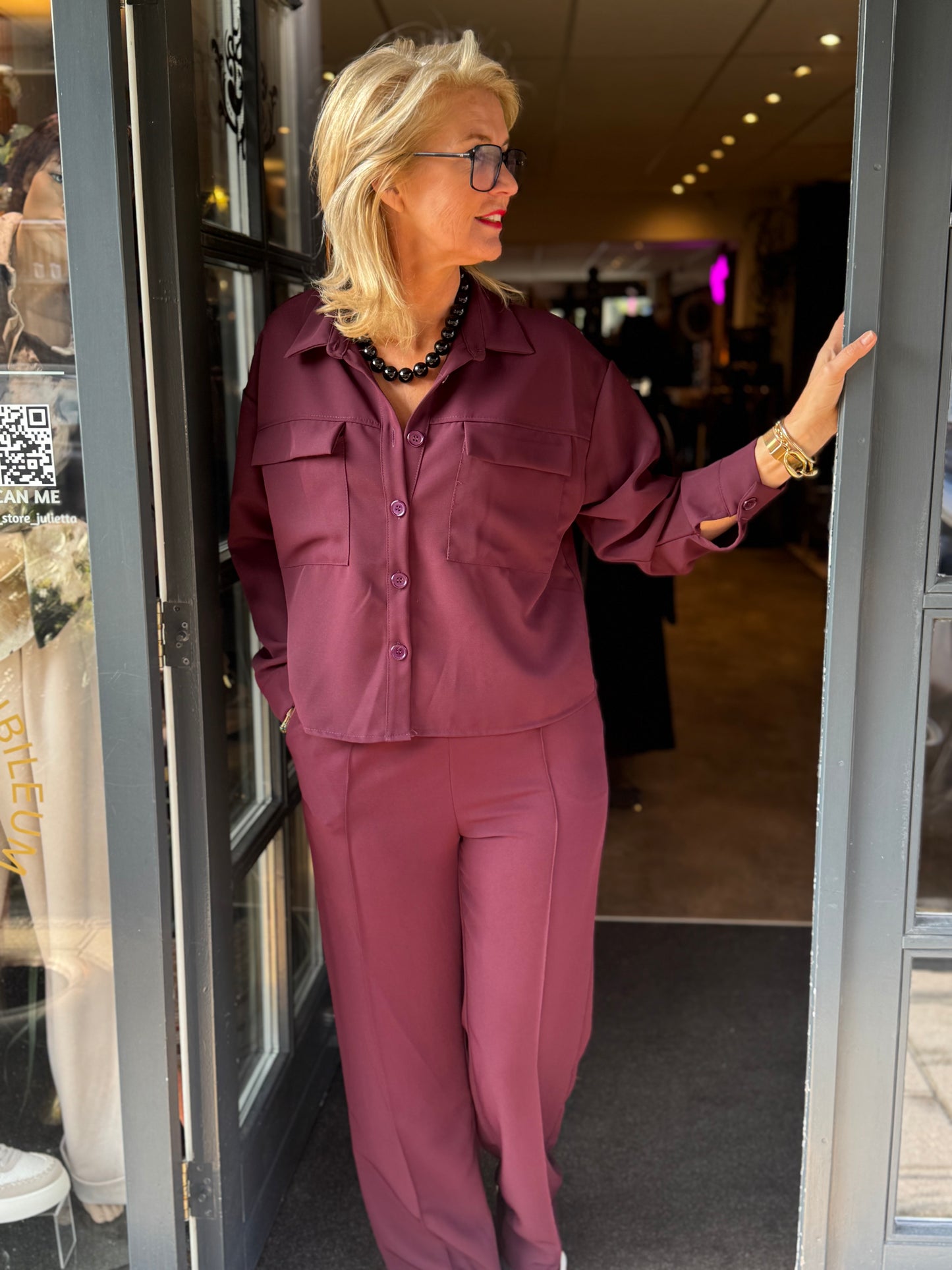 2-delig set Chique & Sporty / bordeaux