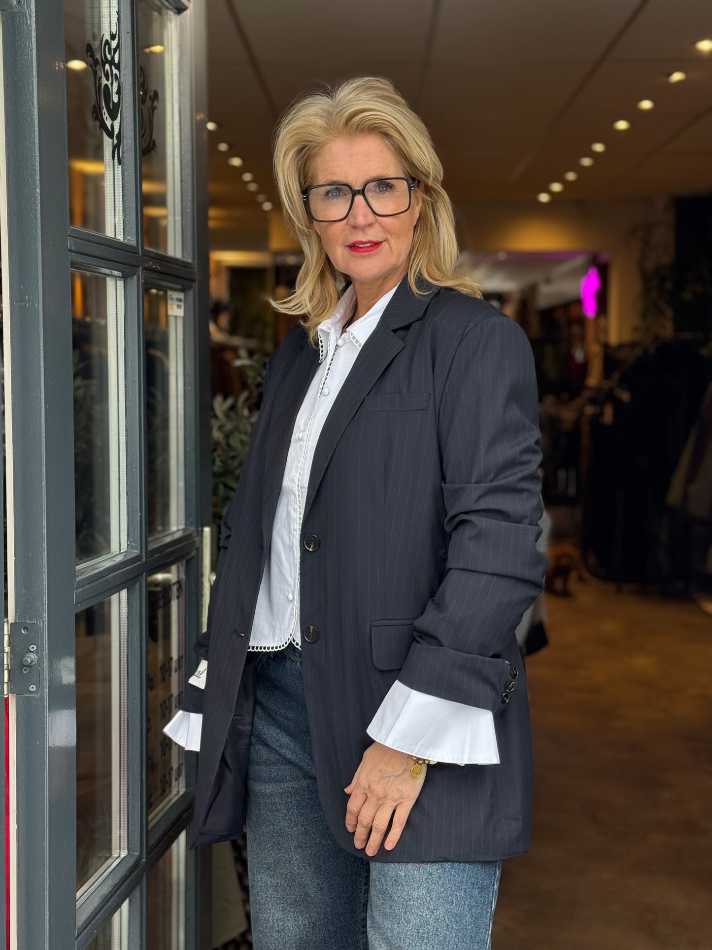 Blazer Pinstripe / D Blauw