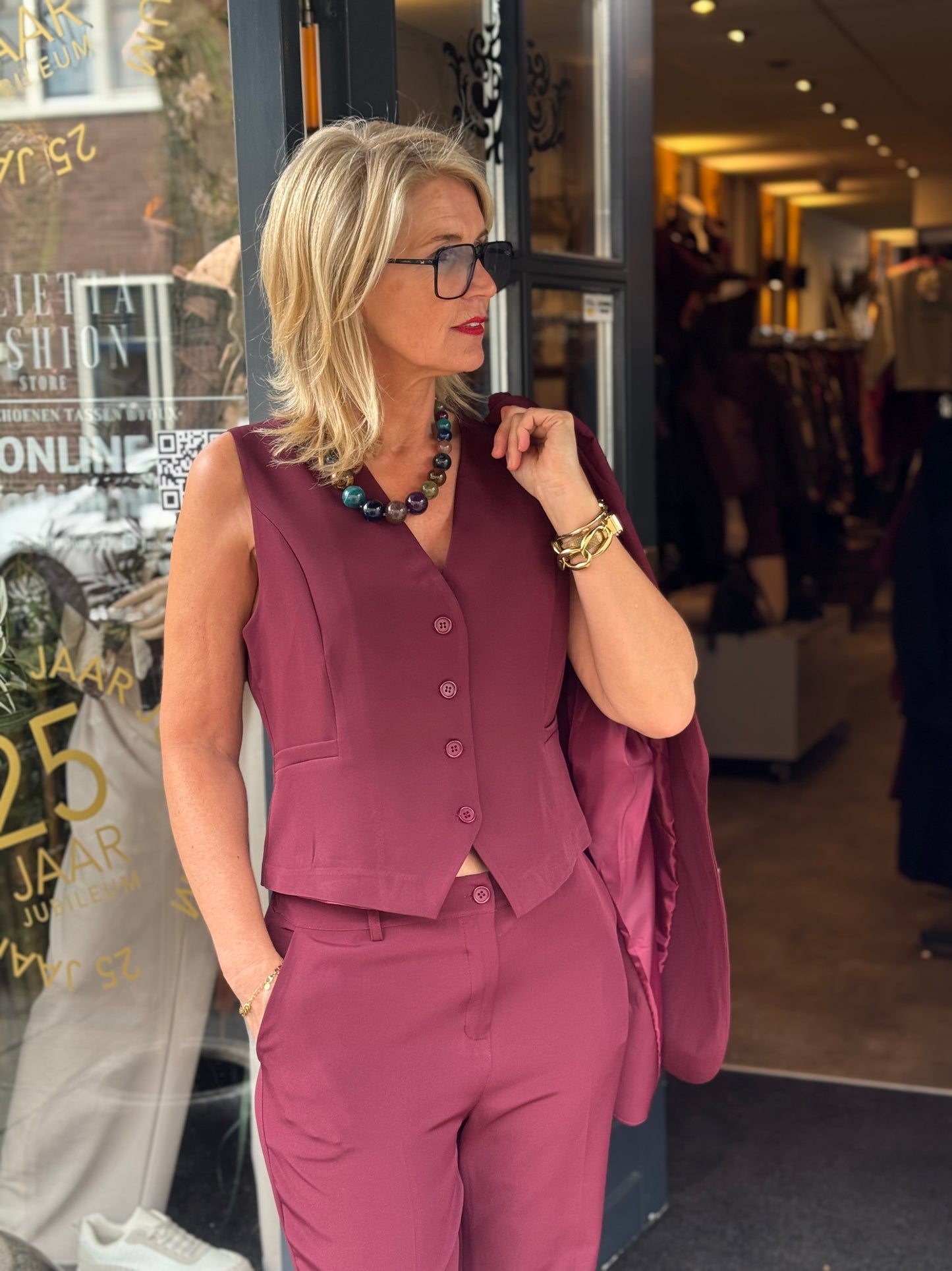 Gilet Chic Collectie/ bordeaux