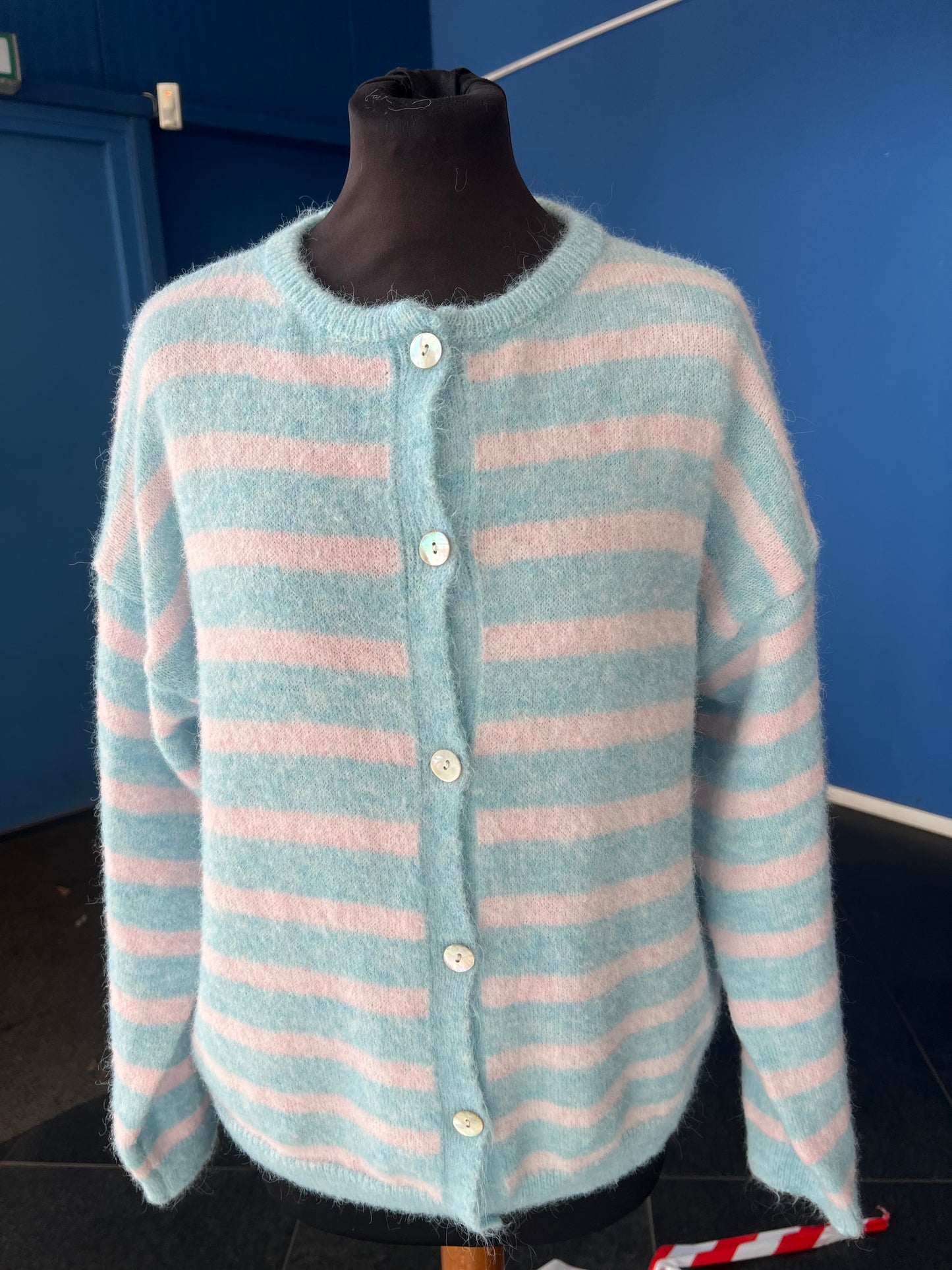 Vest streep/ L blauw