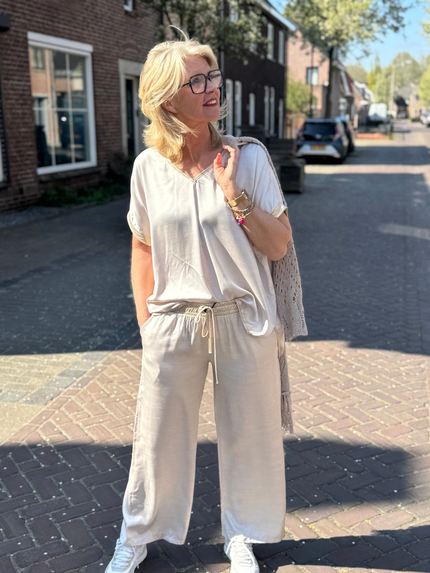 Broek Dyvie Gold/ champagne