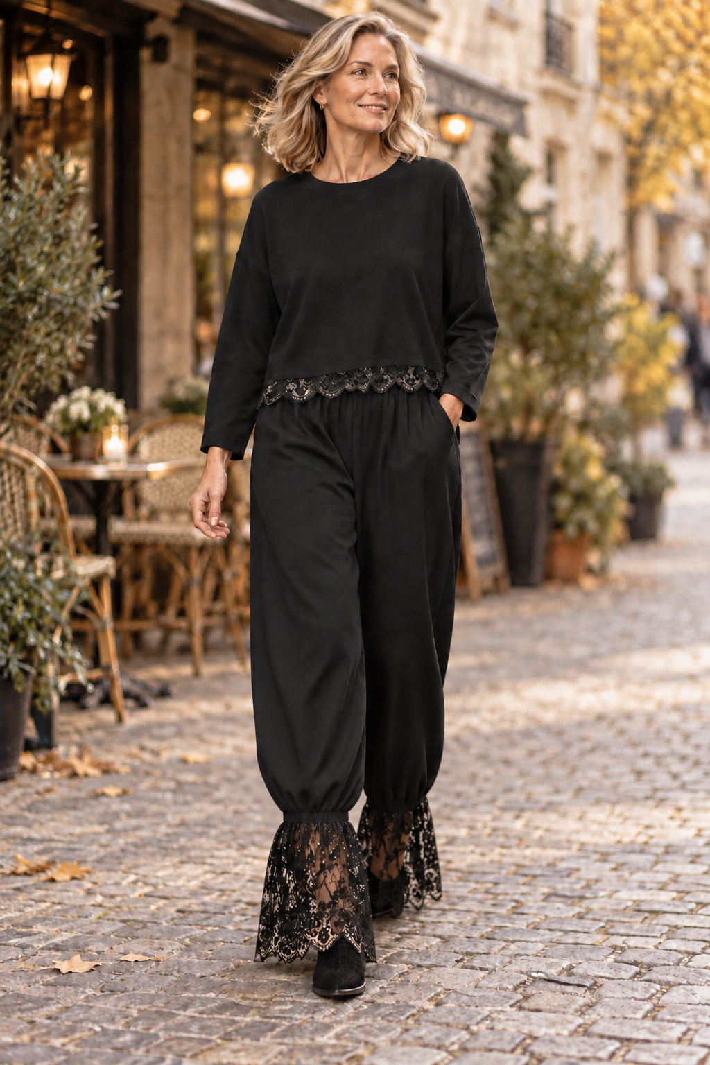 Shirt Lace/ zwart
