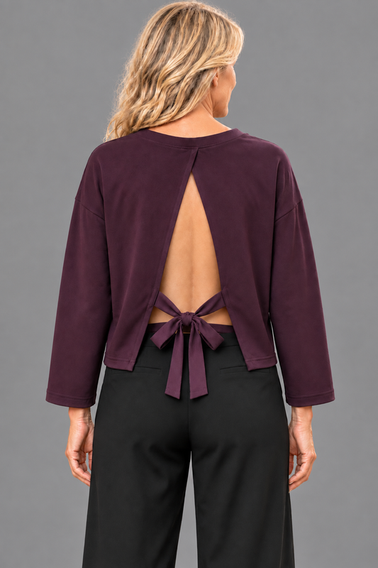 Shirt Ribbon/ aubergine