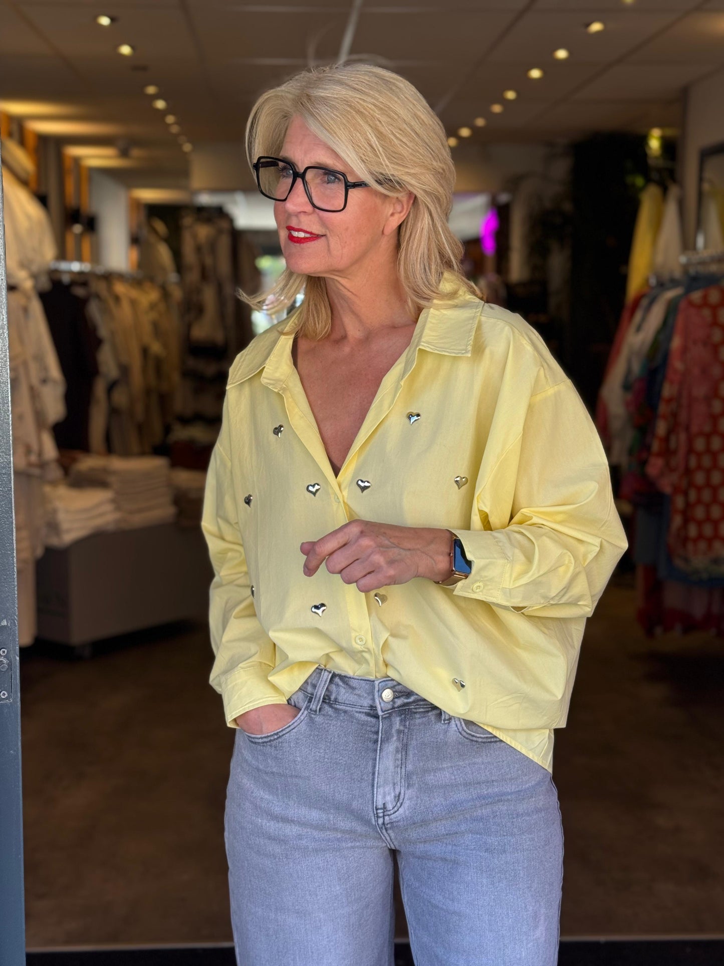 Blouse Love/ geel