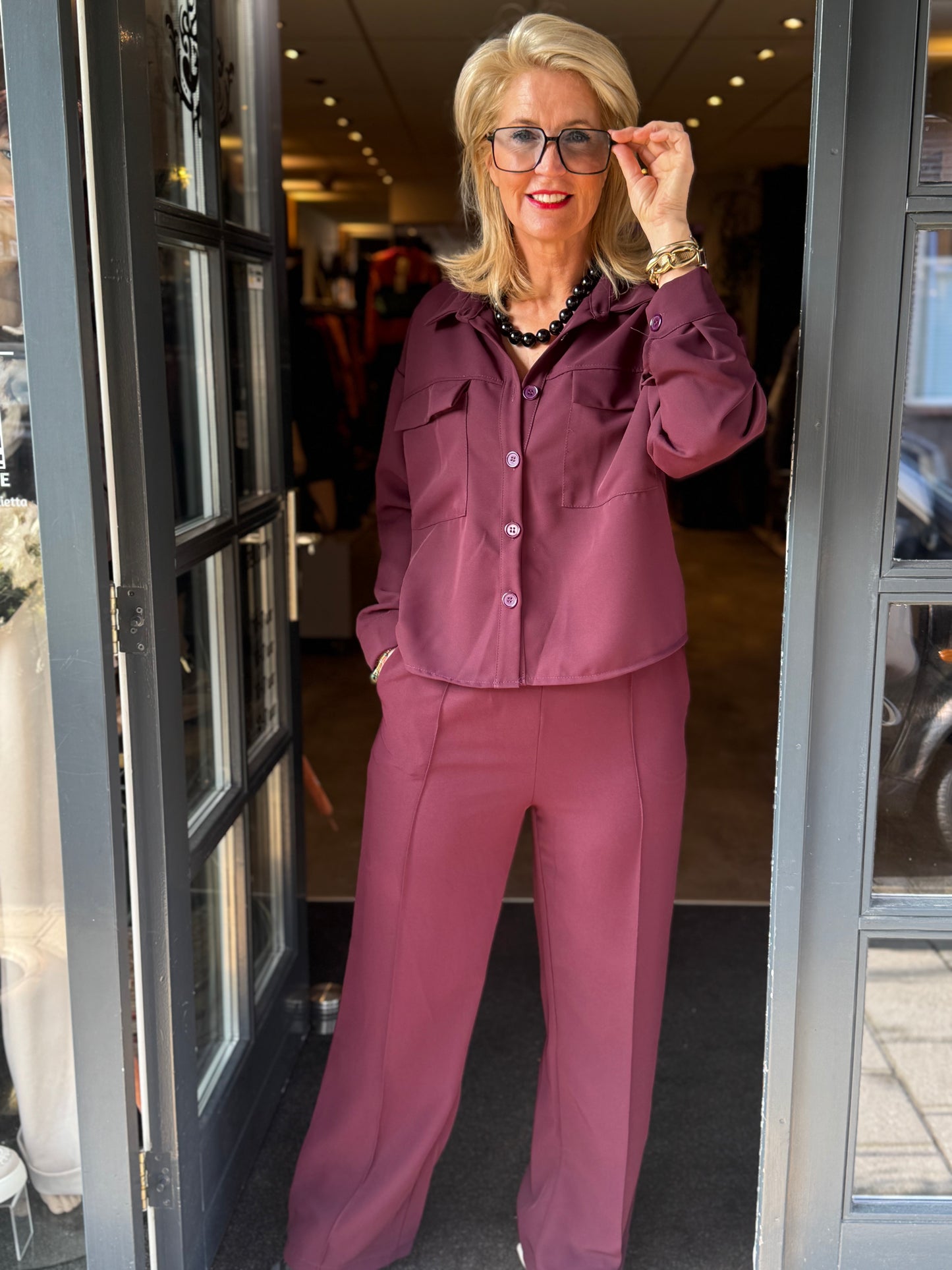 2-delig set Chique & Sporty / bordeaux