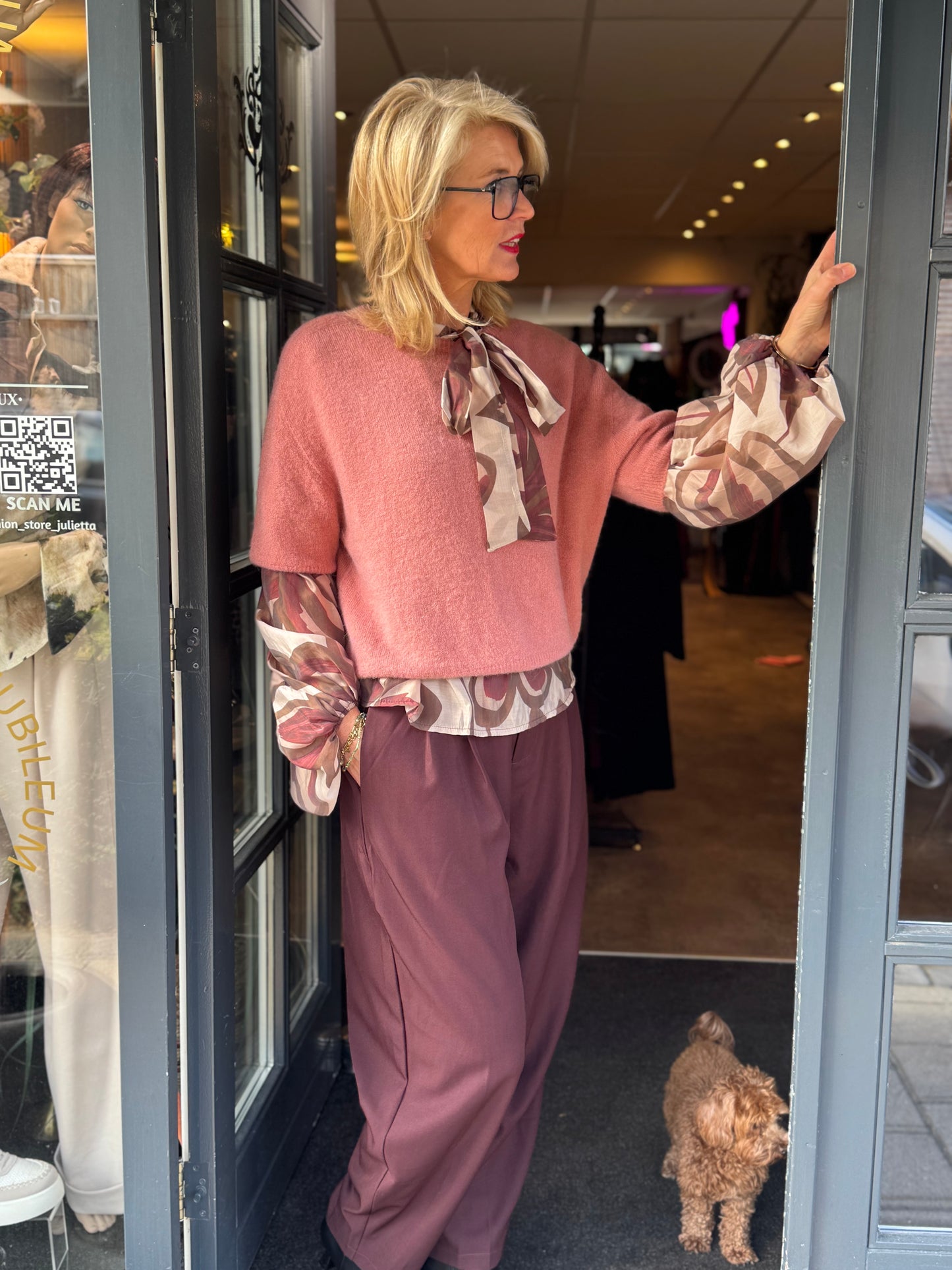 Pantalon Barrel Chic/ Aubergine