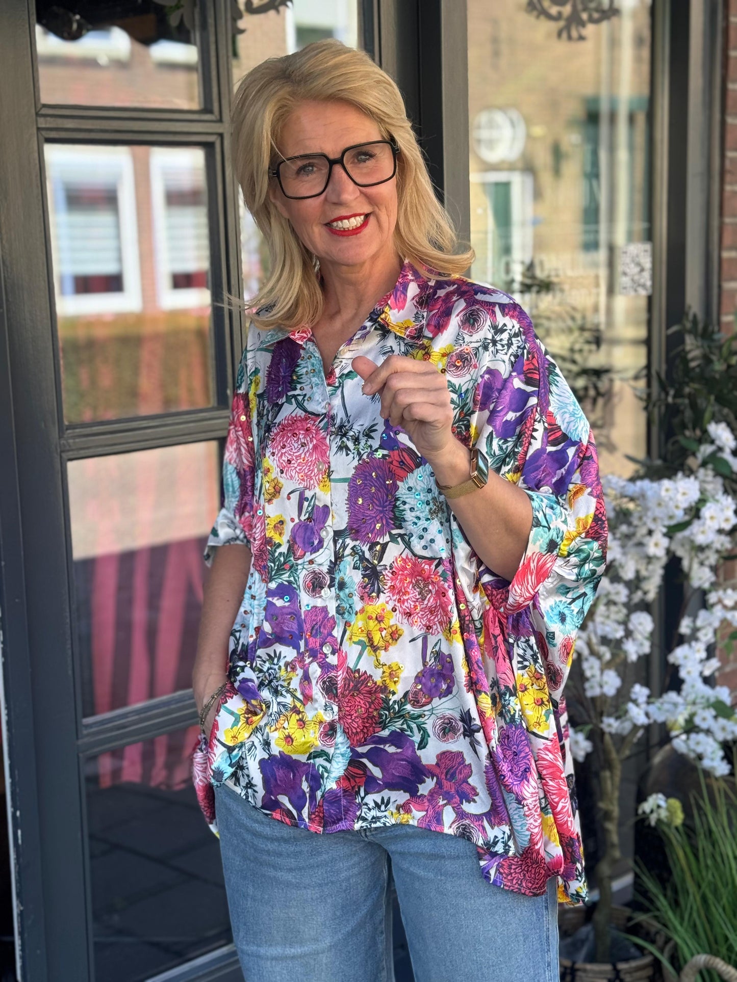 💥DEAL Blouse Gold & Silver/ Glans Print