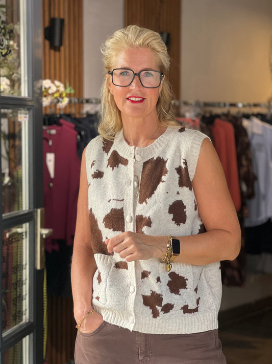 Gilet Cow /mocca