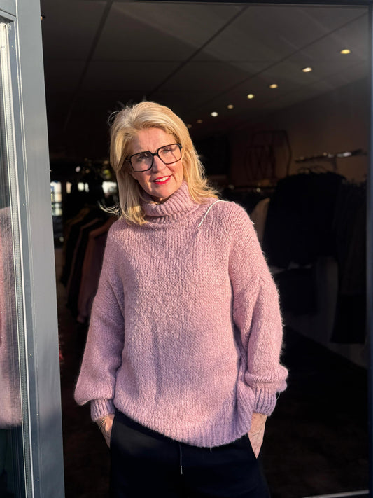 Trui Soft Col / Oud Roze