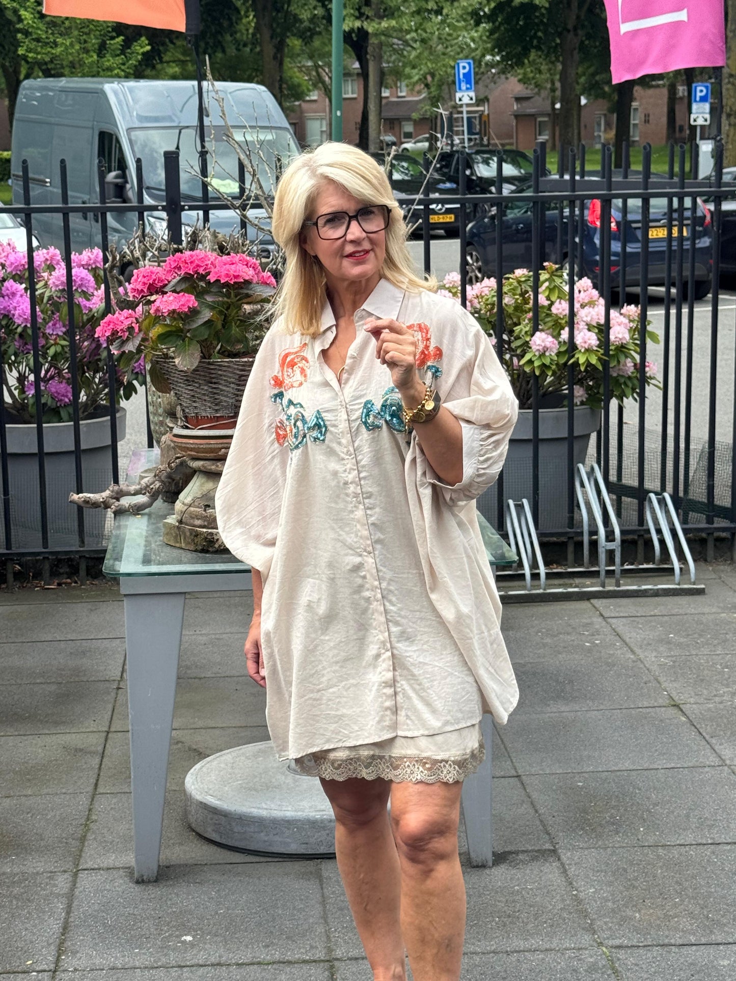 Blouse-Jurk Ash / beige
