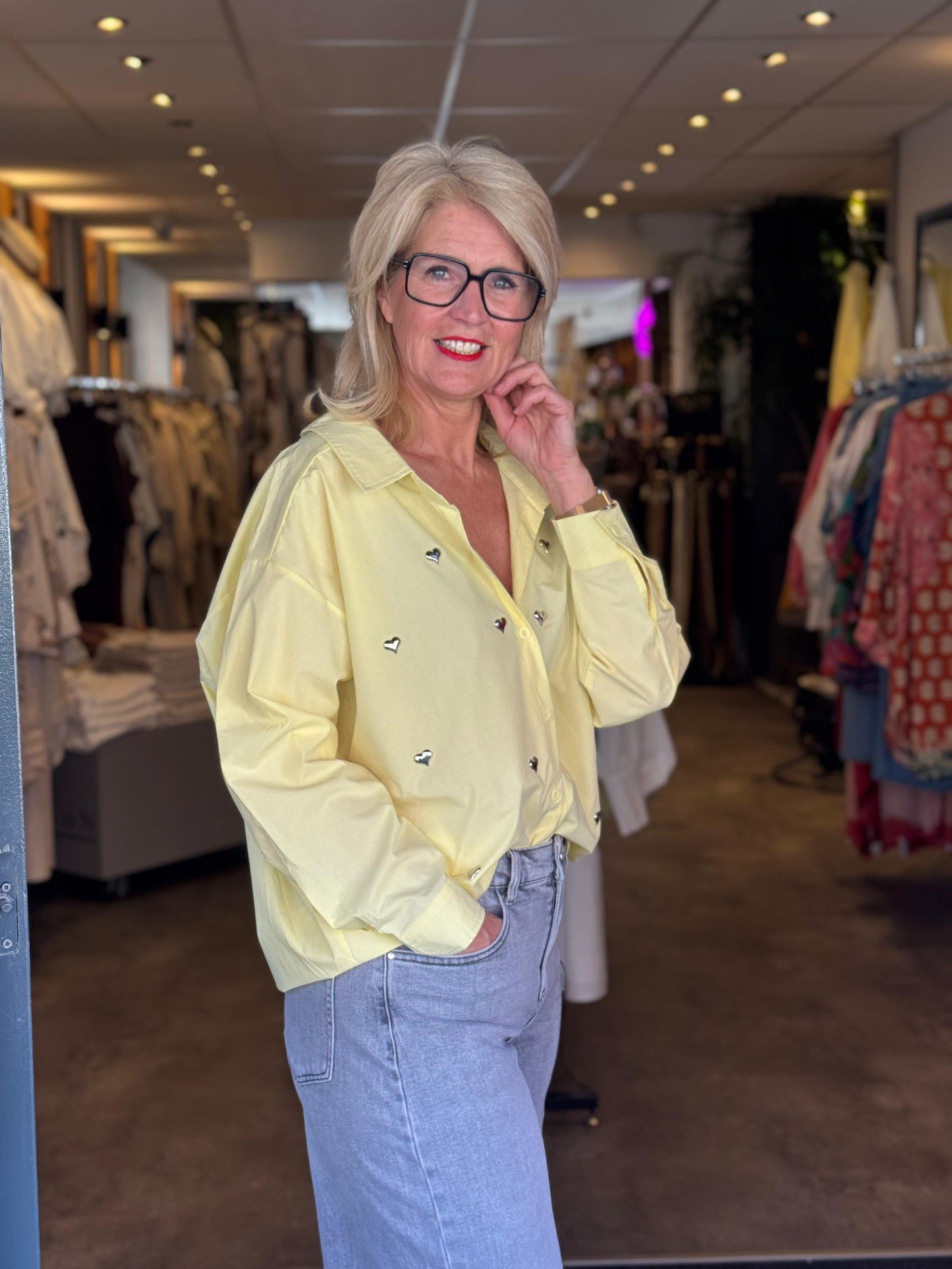 Blouse Love/ geel