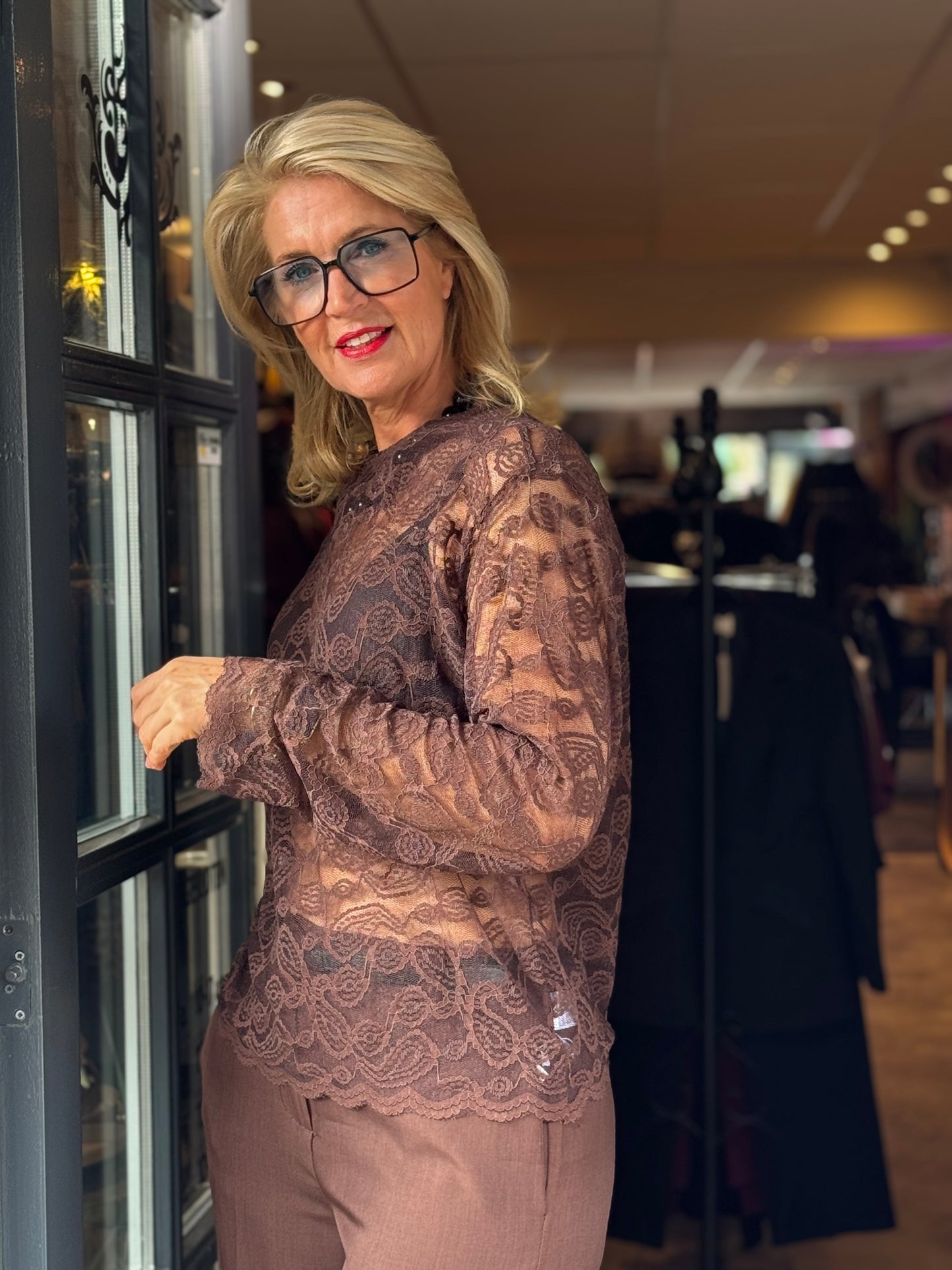 Shirt Lace Wide/ Bruin