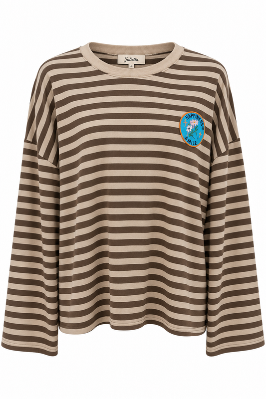 Sweater Stripe Beige Bruin