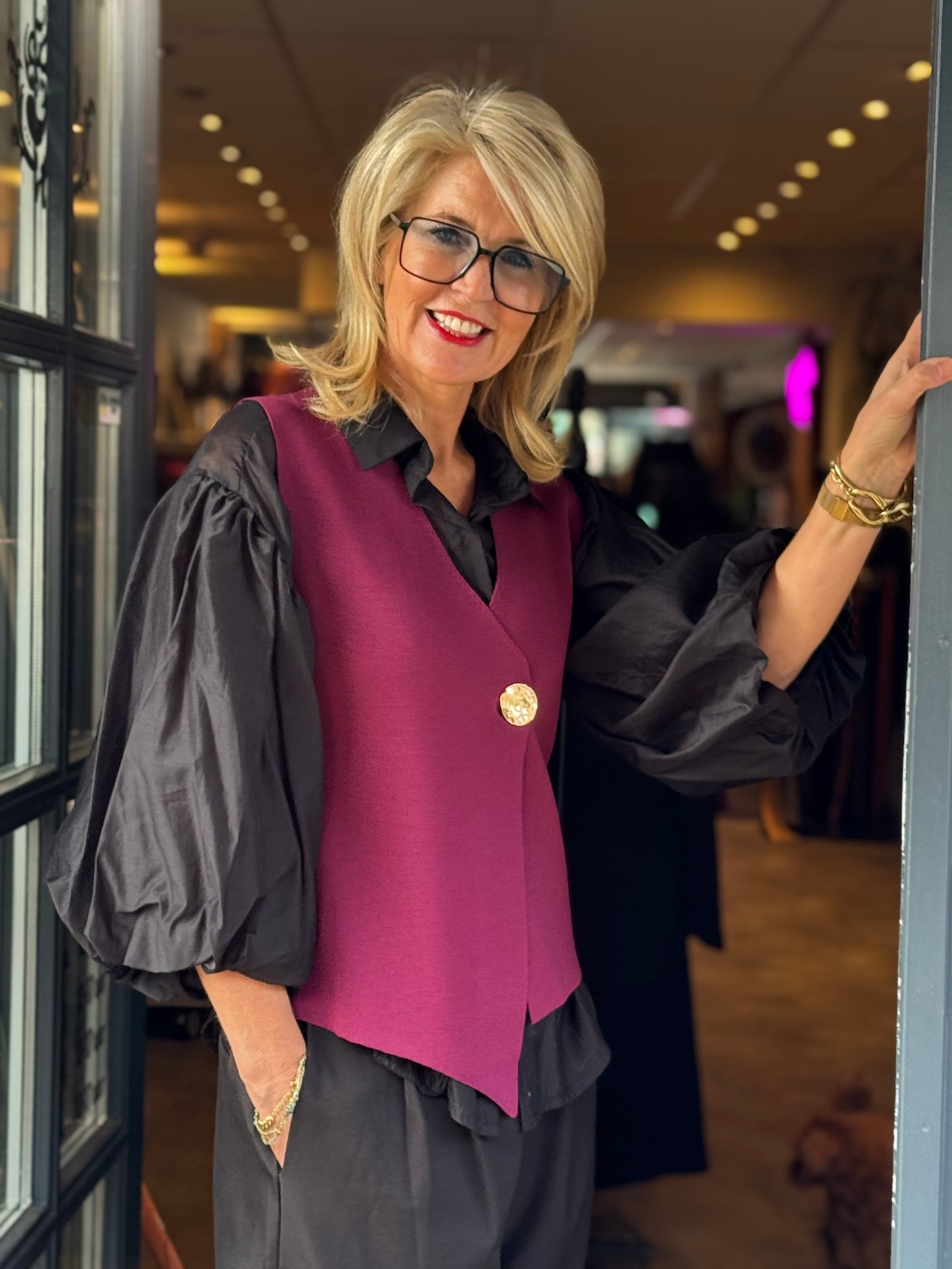 Gillet Button/ Bordeaux