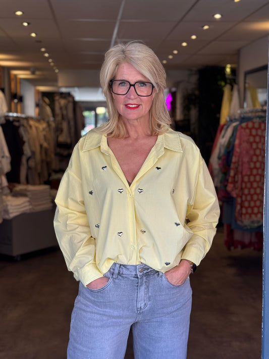 Blouse Love/ geel