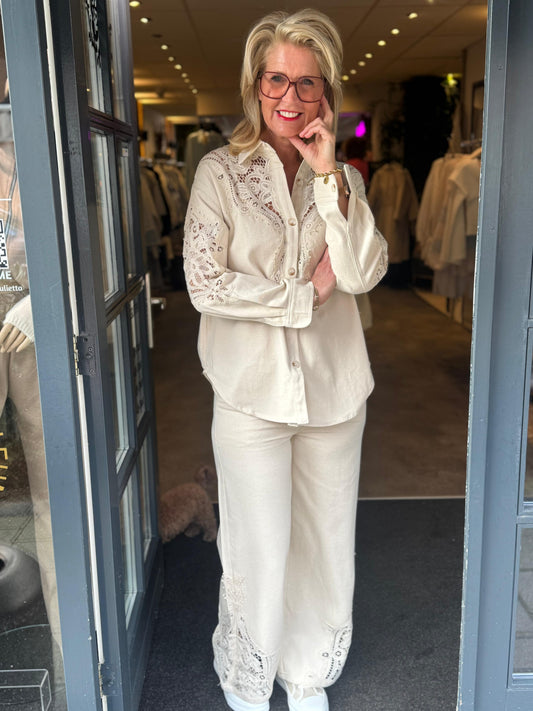 2-Delig jeans pak / crème